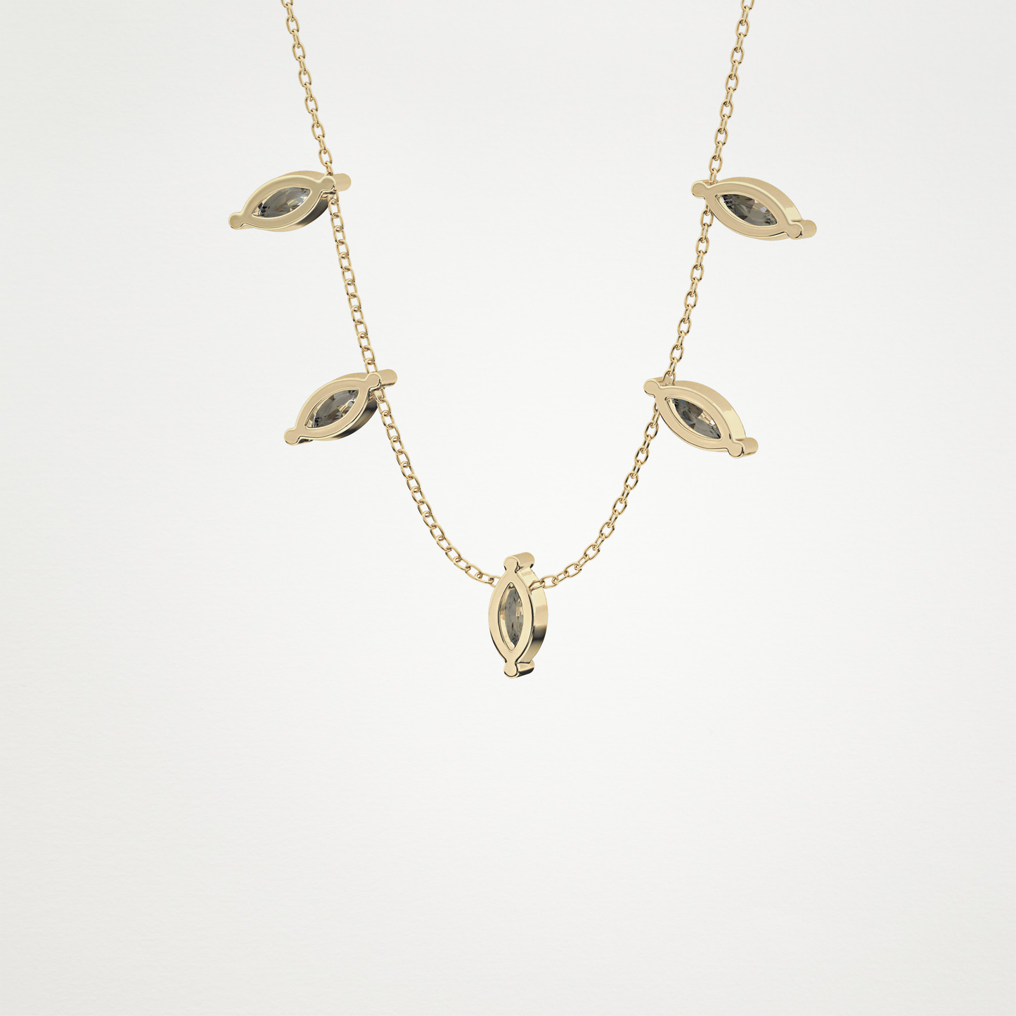 0.88 CT Moissanite Marquise Necklace in 14K or 18K Solid Gold – DEF Color, VVS Clarity