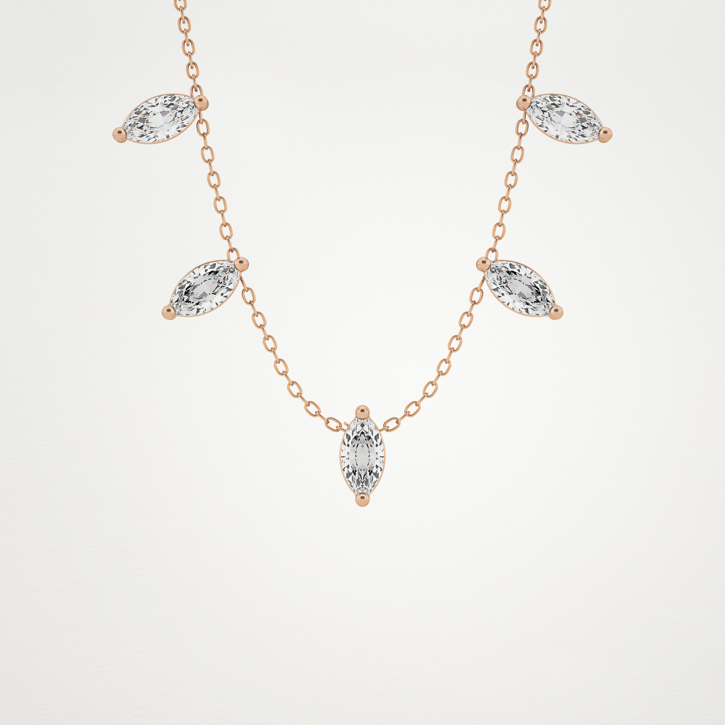 0.88 CT Moissanite Marquise Necklace in 14K or 18K Solid Gold – DEF Color, VVS Clarity