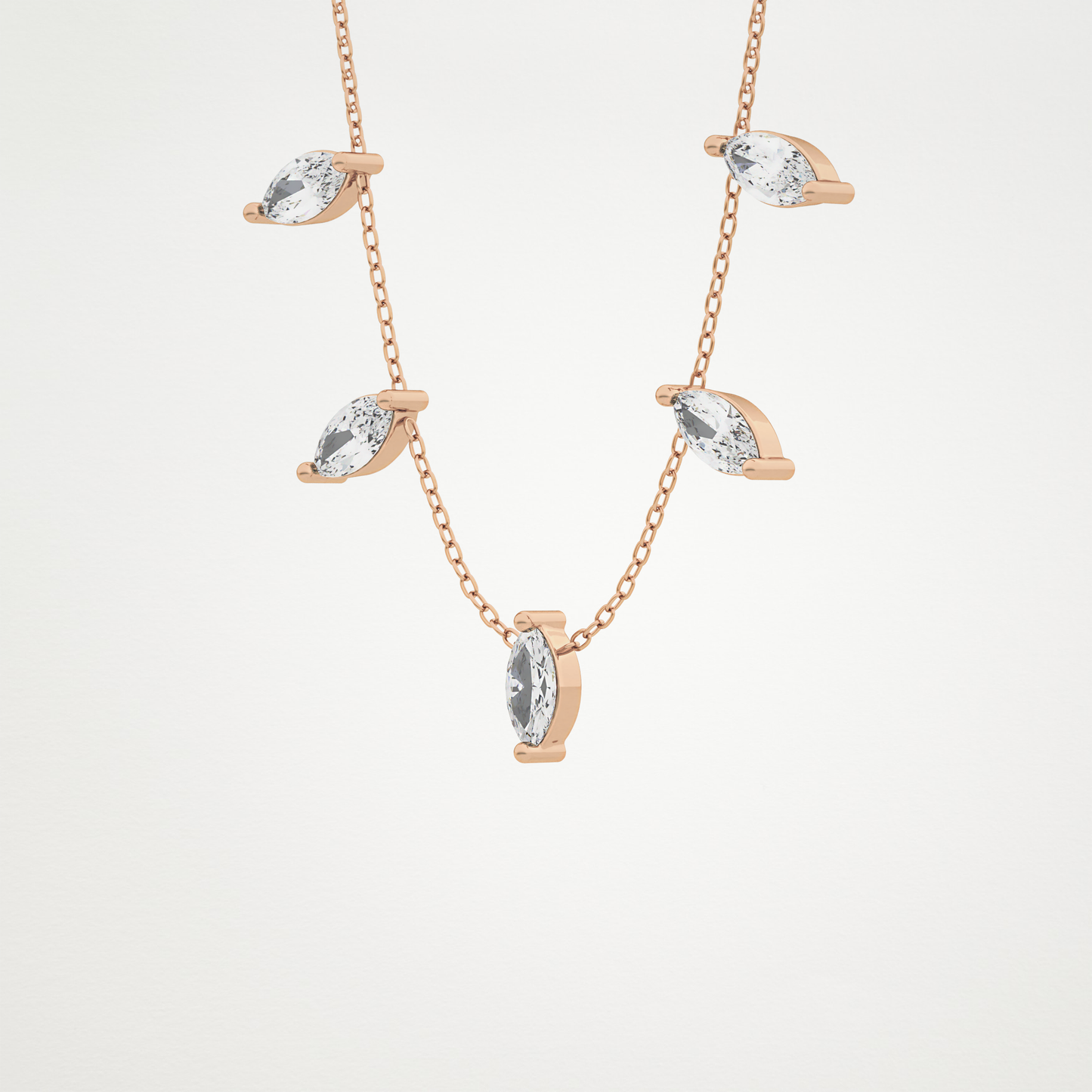 0.88 CT Moissanite Marquise Necklace in 14K or 18K Solid Gold – DEF Color, VVS Clarity