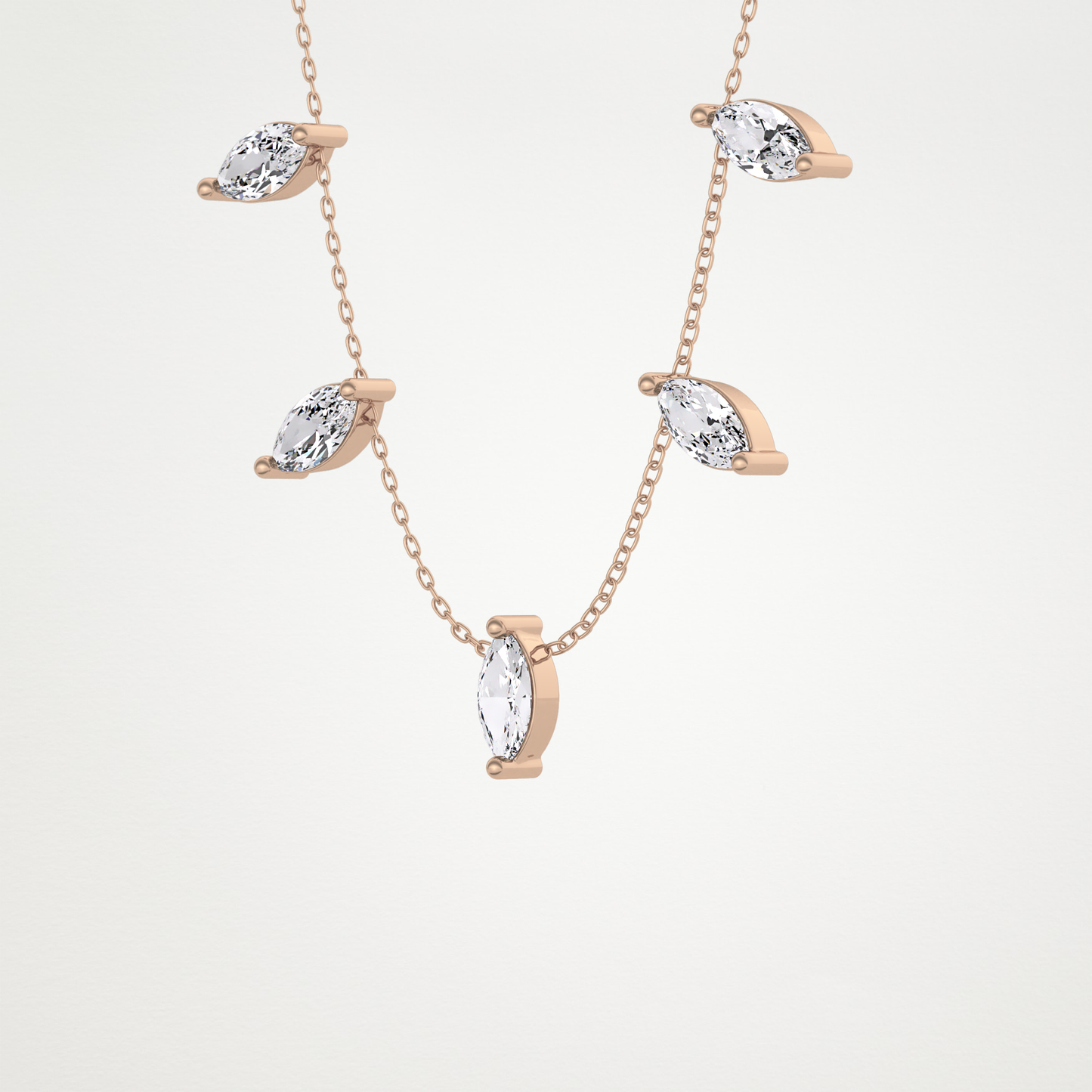 0.88 CT Moissanite Marquise Necklace in 14K or 18K Solid Gold – DEF Color, VVS Clarity