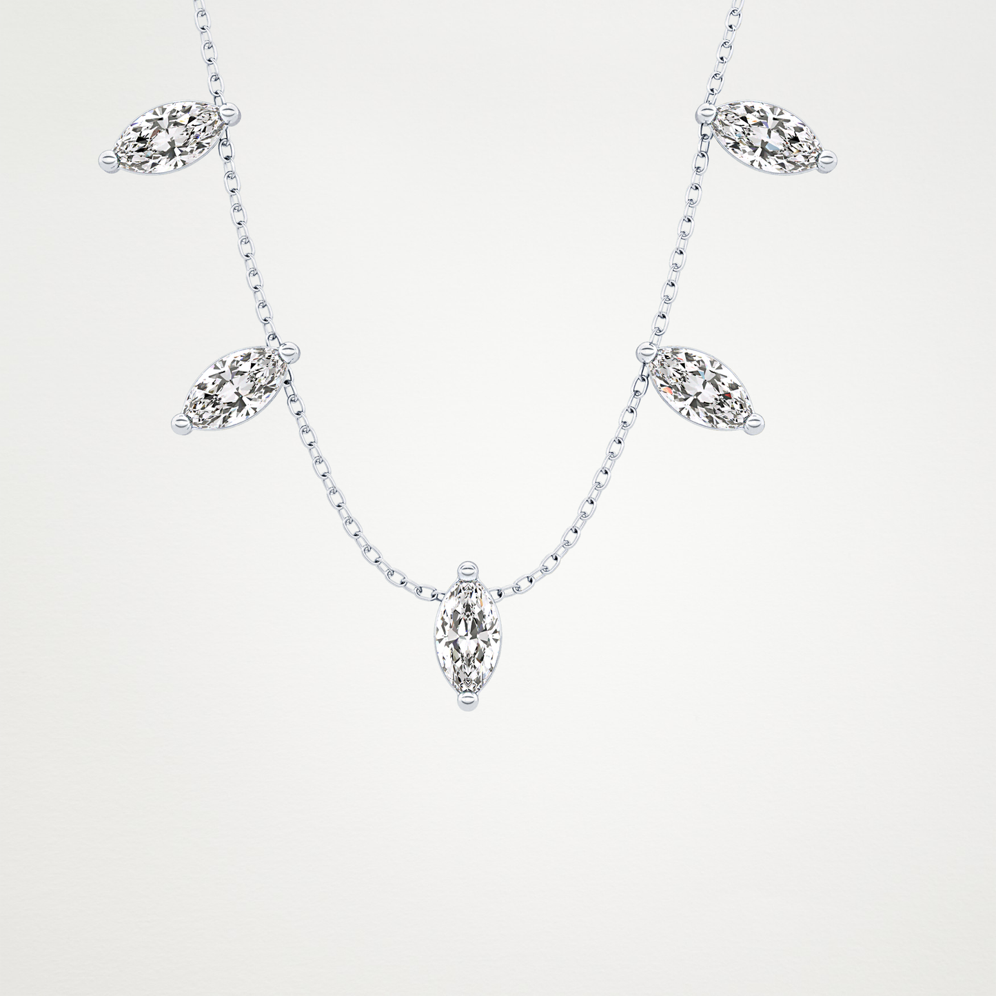 0.88 CT Moissanite Marquise Necklace in 14K or 18K Solid Gold – DEF Color, VVS Clarity