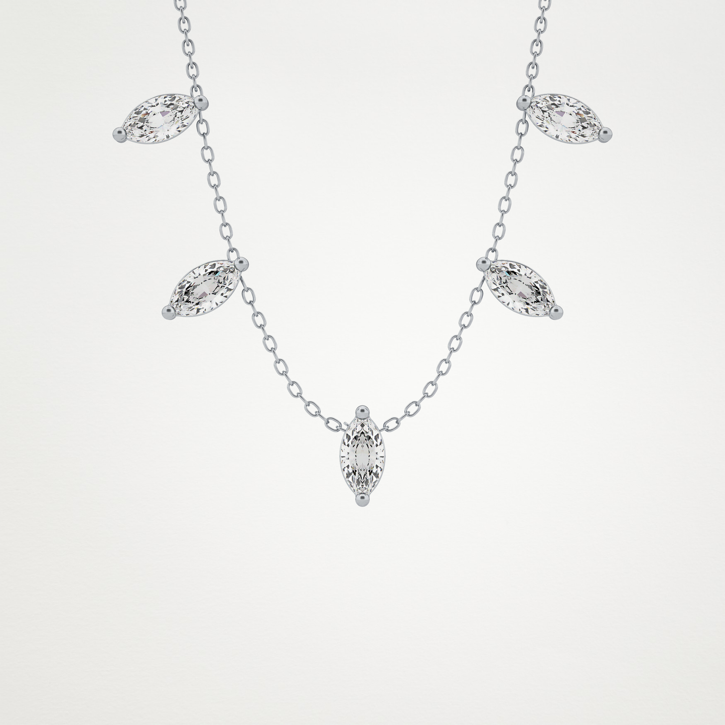 0.88 CT Moissanite Marquise Necklace in 14K or 18K Solid Gold – DEF Color, VVS Clarity
