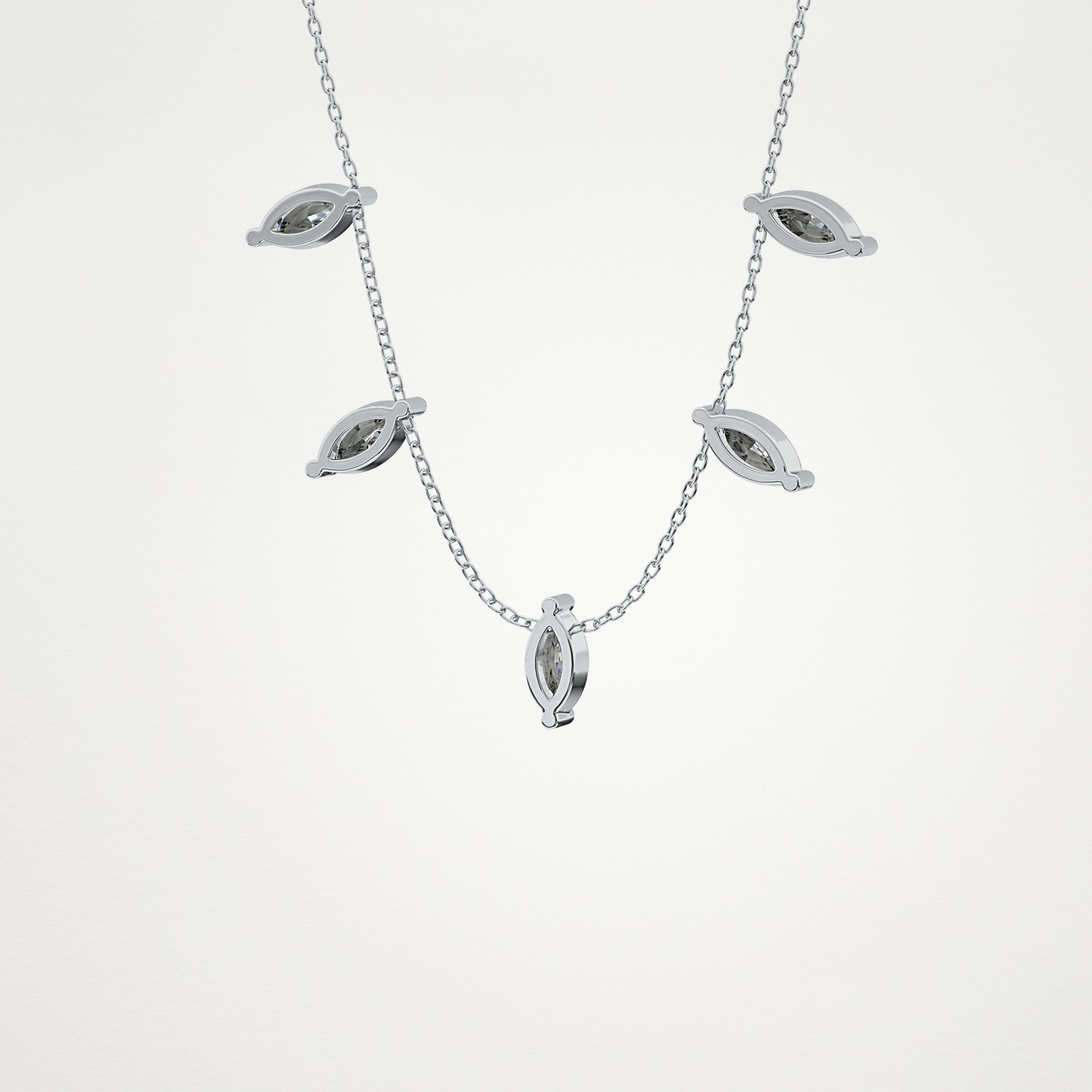 0.88 CT Moissanite Marquise Necklace in 14K or 18K Solid Gold – DEF Color, VVS Clarity