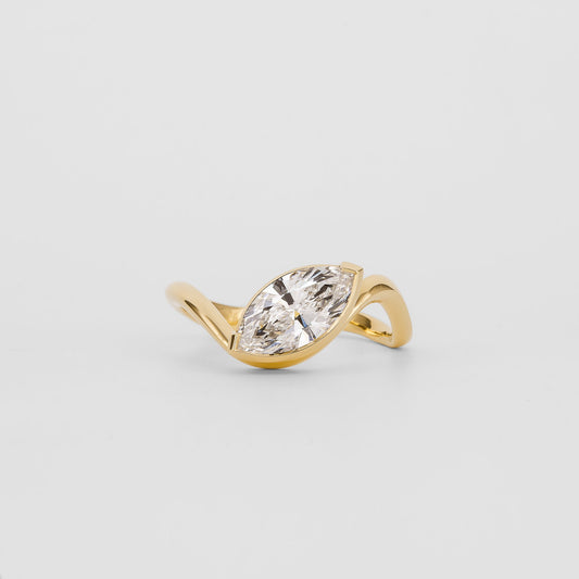 1.14 CT Marquise Shaped Solitaire Moissanite Engagement Ring