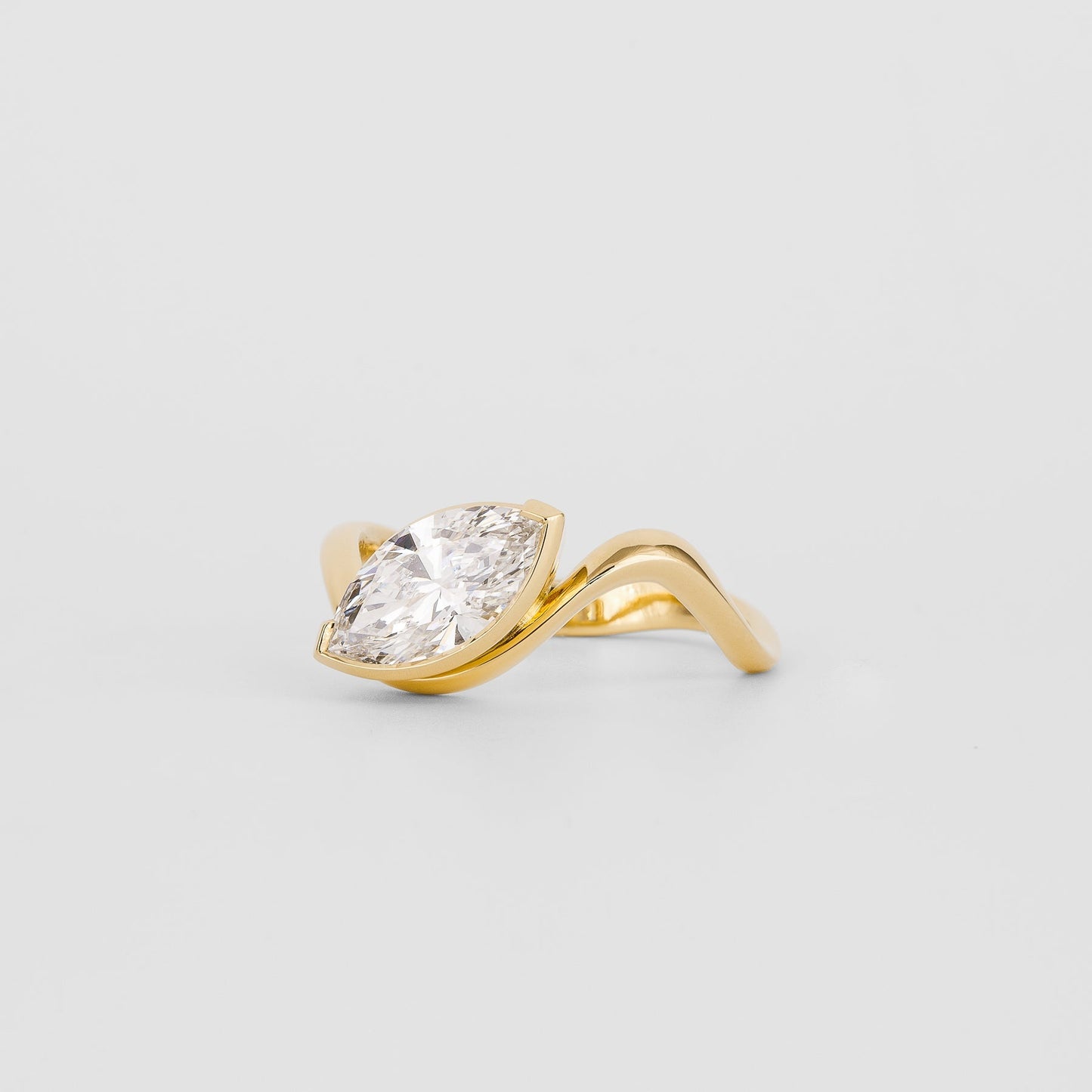 1.14 CT Marquise Shaped Solitaire Moissanite Engagement Ring
