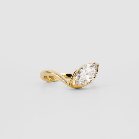 1.14 CT Marquise Shaped Solitaire Moissanite Engagement Ring