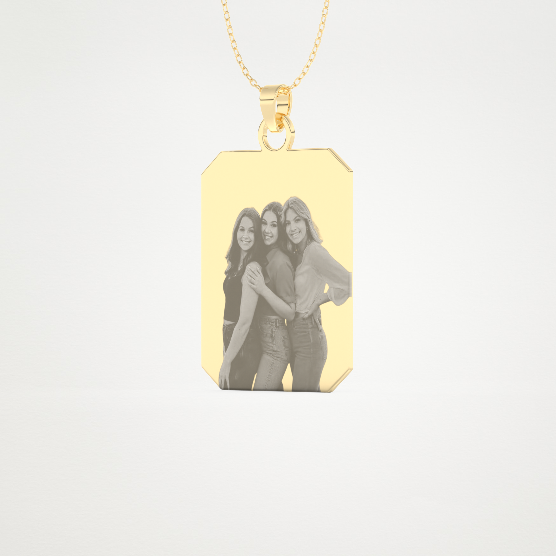 Custom Photo Printed Pendant Necklace – 14K/18K Gold & 925 Silver 7