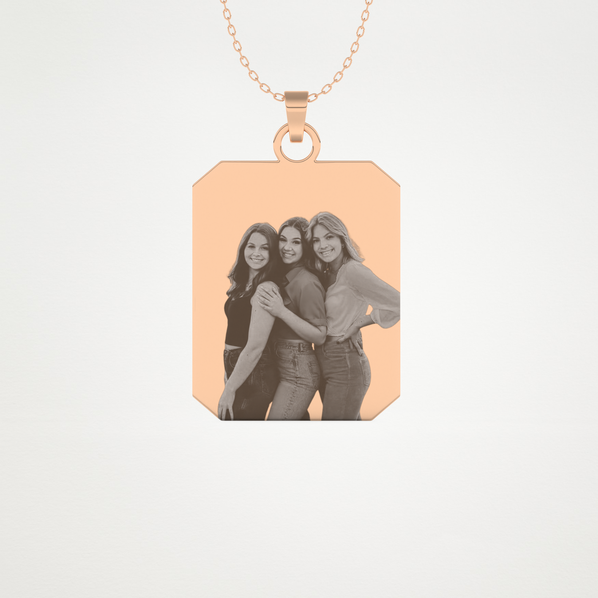 Custom Photo Printed Pendant Necklace – 14K/18K Gold & 925 Silver 11