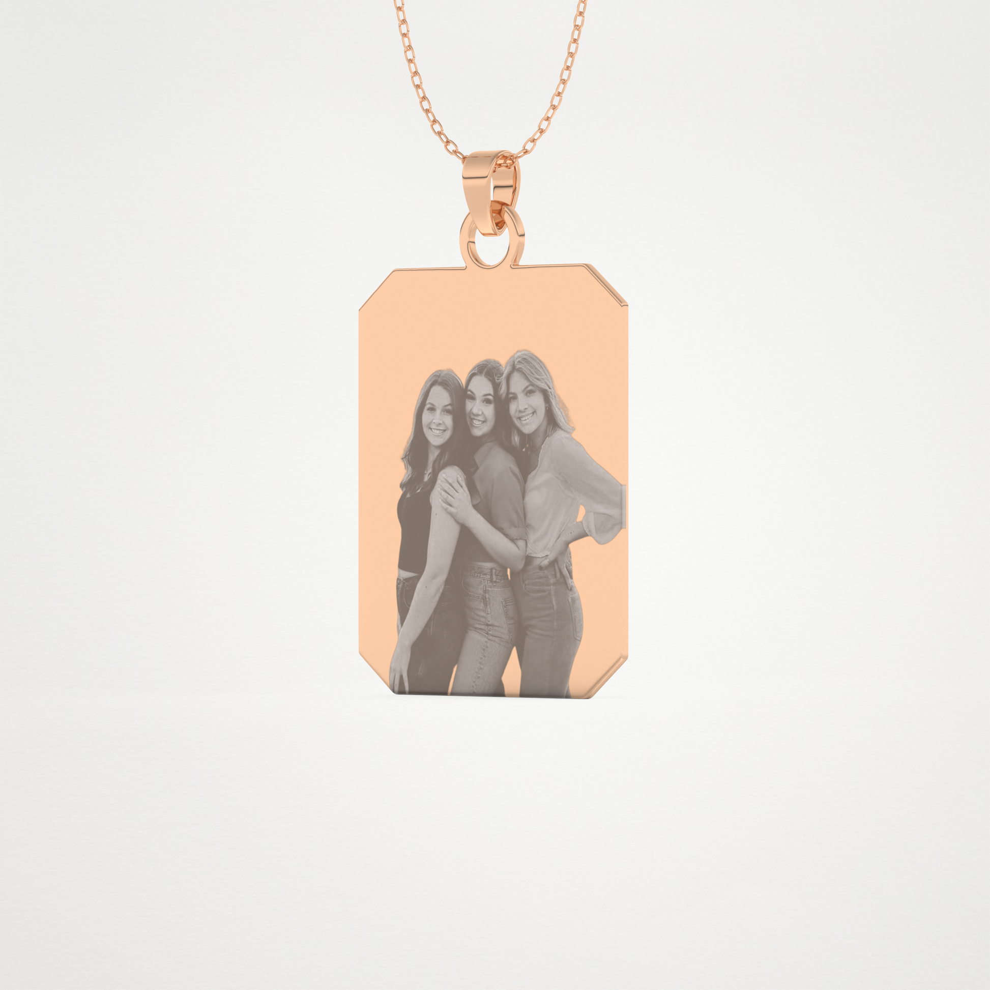 Custom Photo Printed Pendant Necklace – 14K/18K Gold & 925 Silver 12