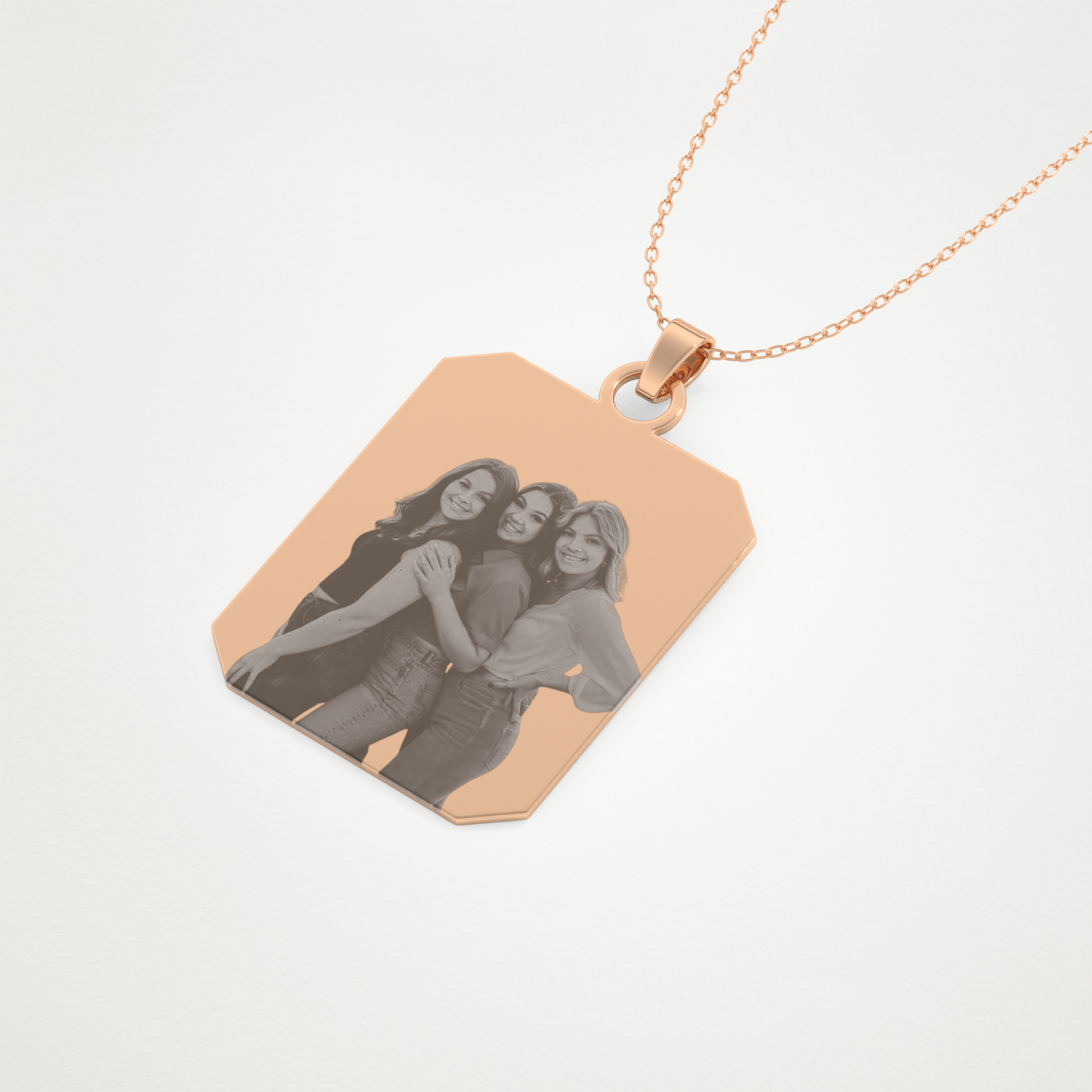 Custom Photo Printed Pendant Necklace – 14K/18K Gold & 925 Silver 15