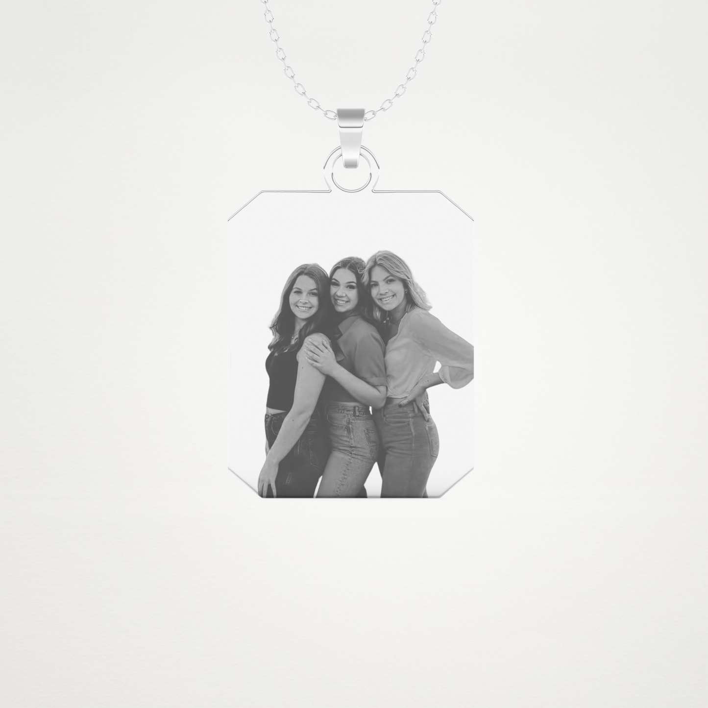 Custom Photo Printed Pendant Necklace – 14K/18K Gold & 925 Silver 1