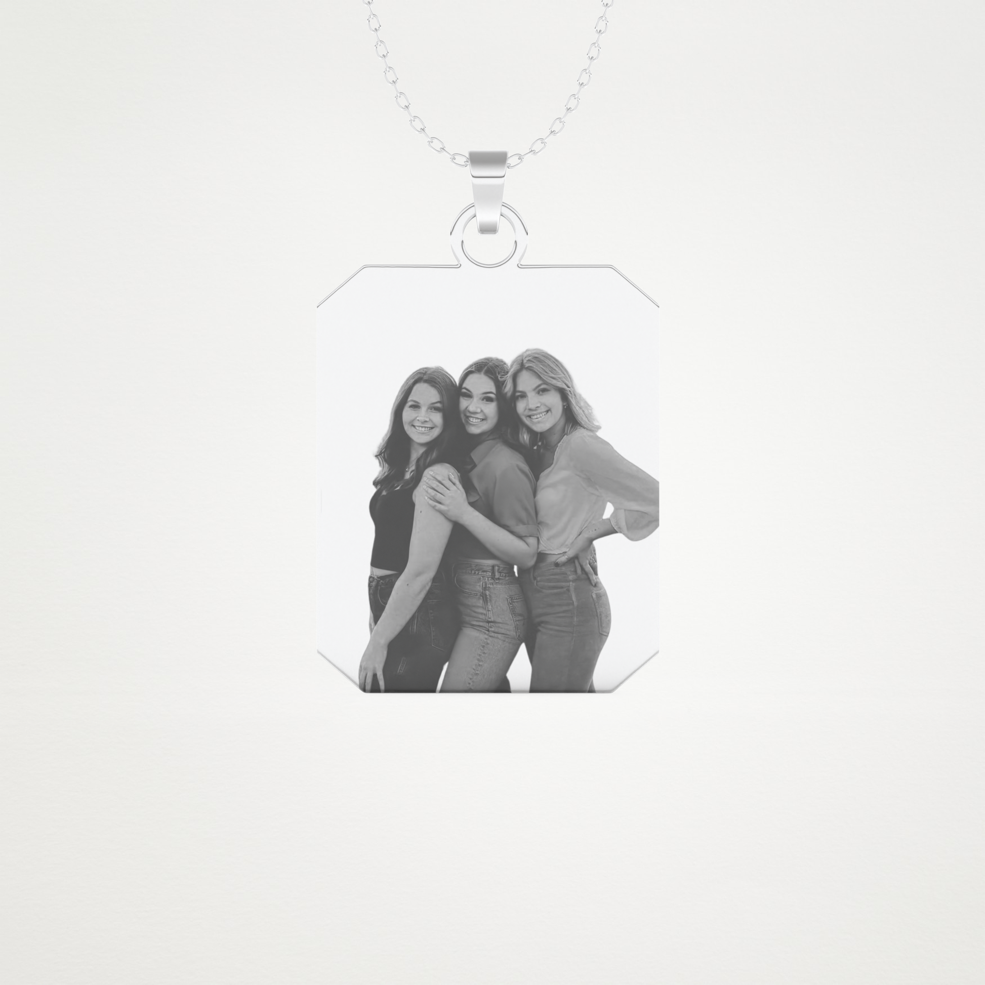 Custom Photo Printed Pendant Necklace – 14K/18K Gold & 925 Silver 1