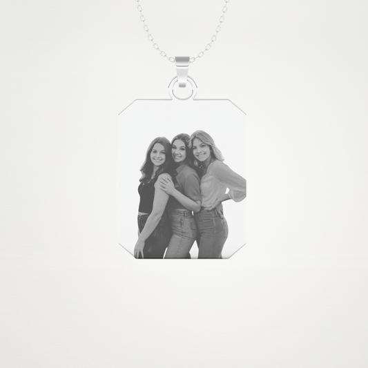 Custom Photo Printed Pendant Necklace – 14K/18K Gold & 925 Silver 1