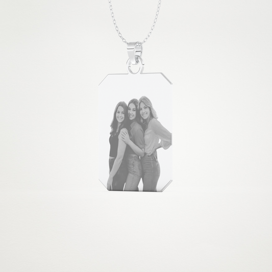 Custom Photo Printed Pendant Necklace – 14K/18K Gold & 925 Silver 2