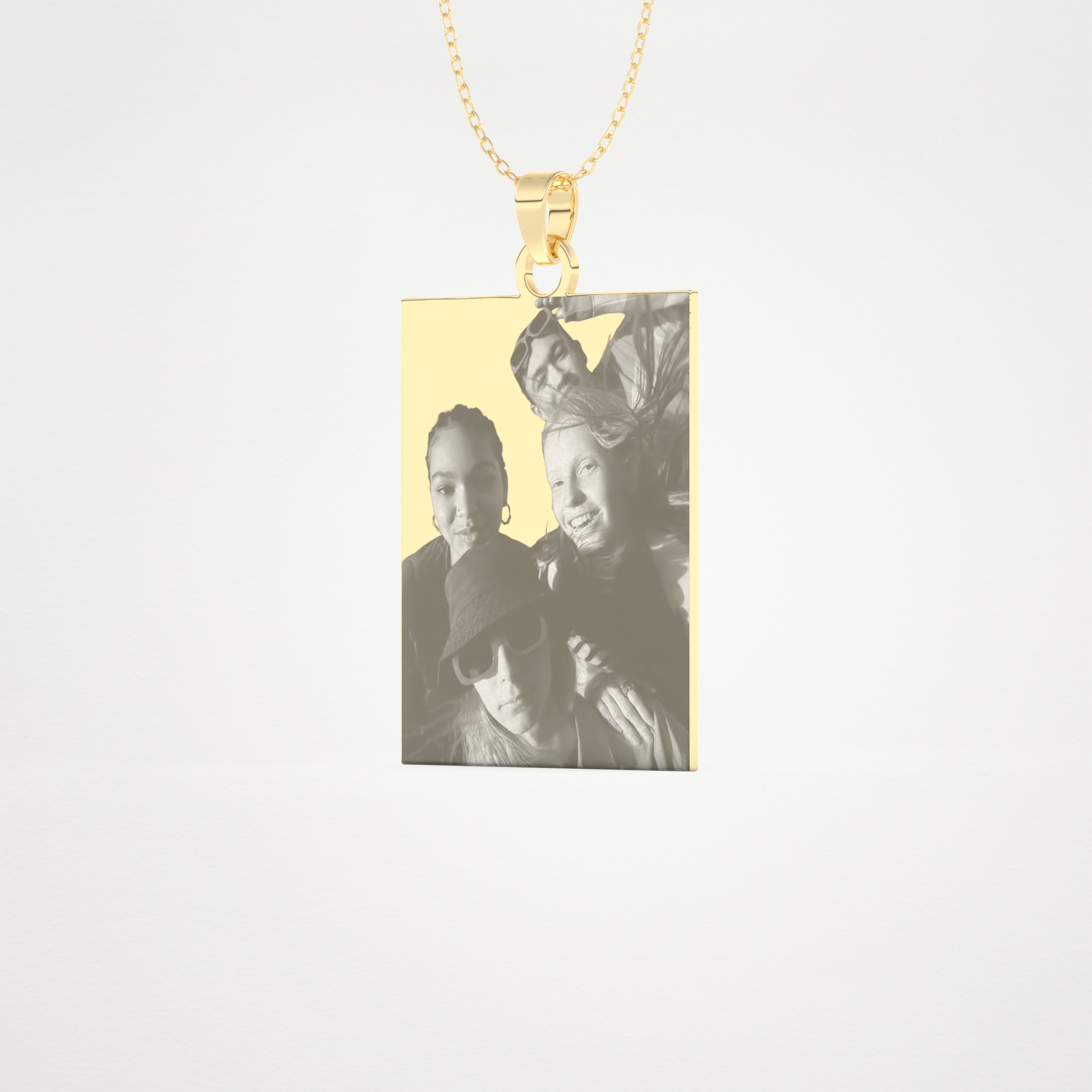 Custom Photo Printed Pendant Necklace – 14K/18K Gold & 925 Silver 7