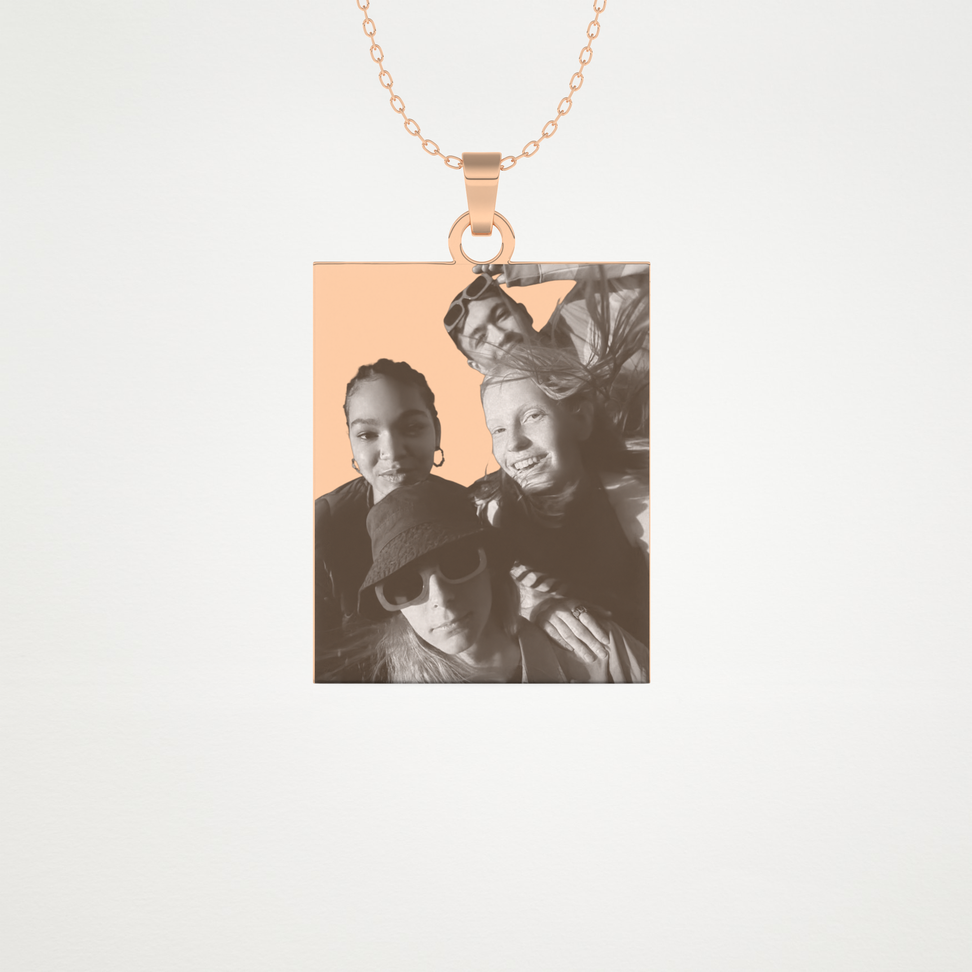 Custom Photo Printed Pendant Necklace – 14K/18K Gold & 925 Silver 11