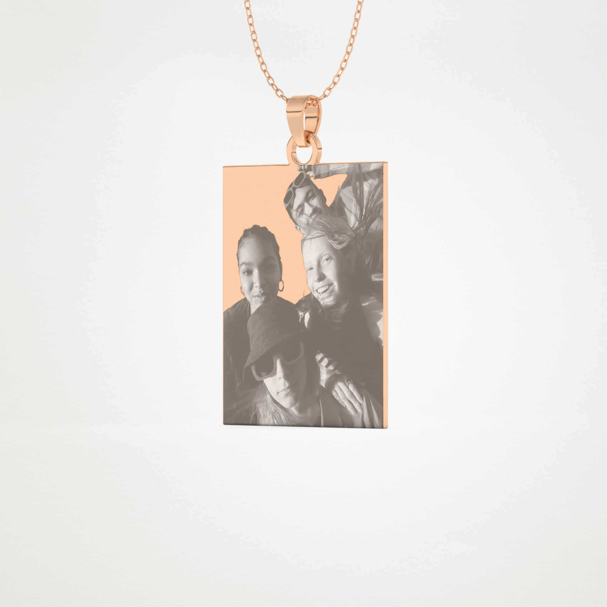 Custom Photo Printed Pendant Necklace – 14K/18K Gold & 925 Silver 12