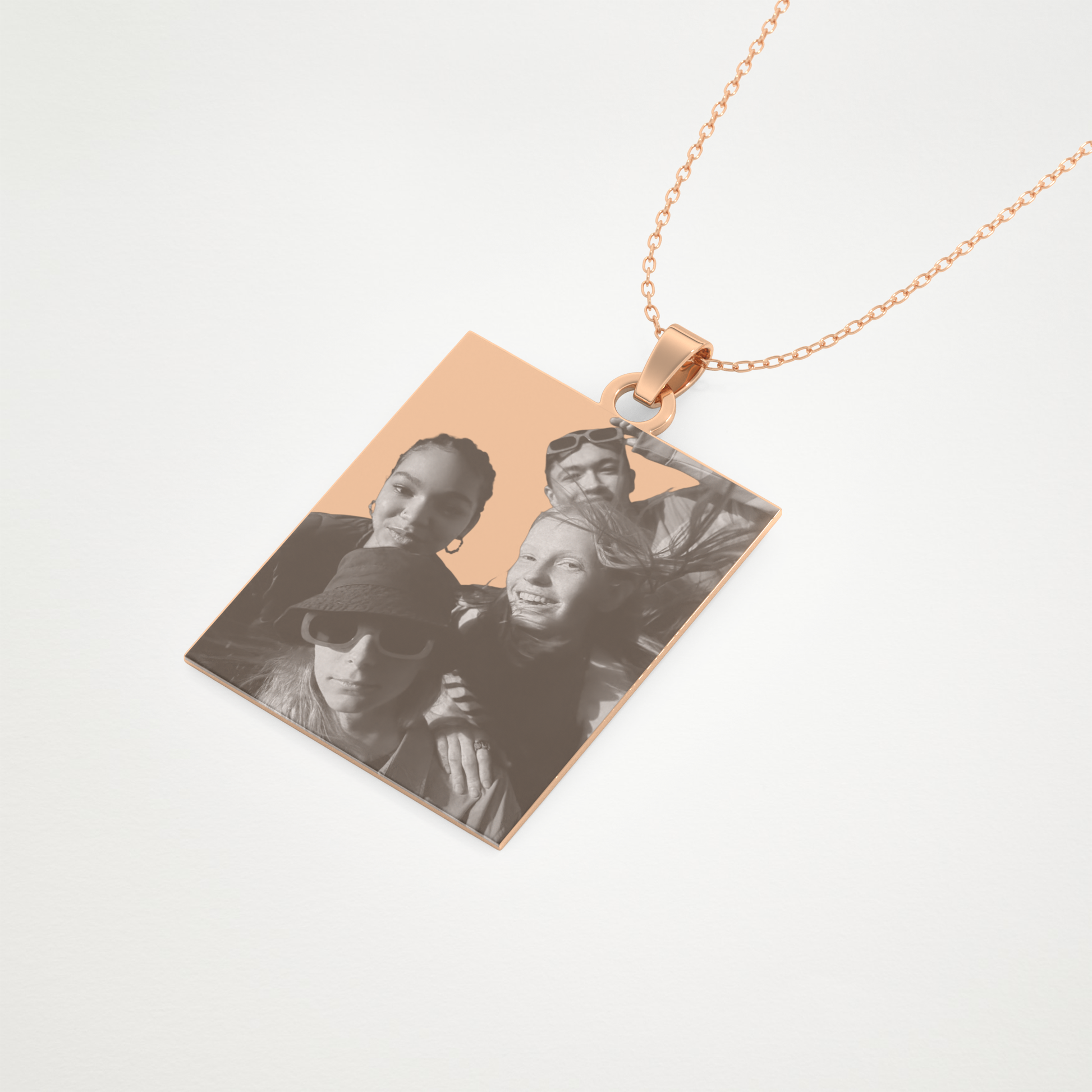 Custom Photo Printed Pendant Necklace – 14K/18K Gold & 925 Silver 15