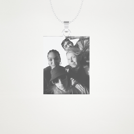 Custom Photo Printed Pendant Necklace – 14K/18K Gold & 925 Silver 1