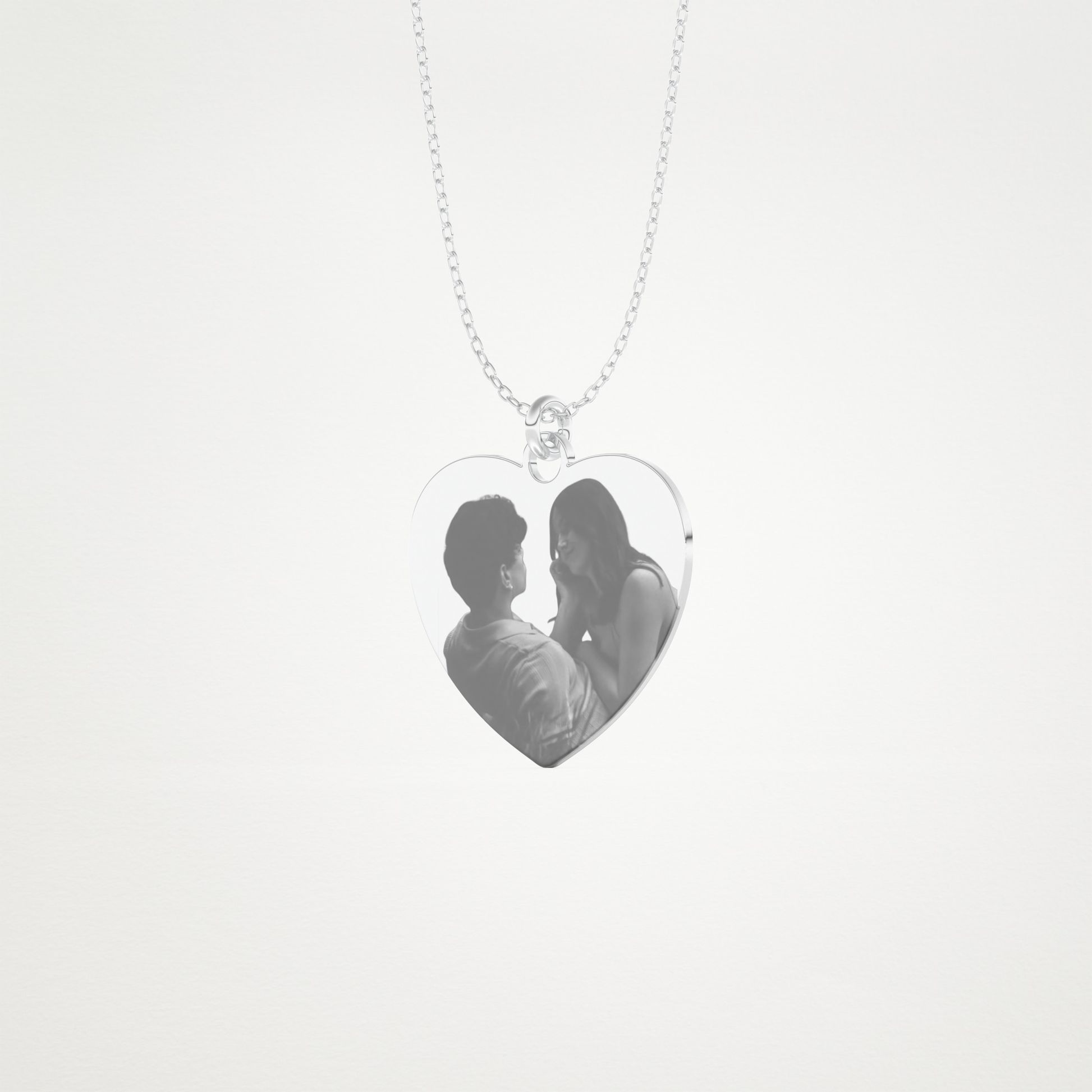Custom Photo Printed Heart Shaped Pendant Necklace – 14K/18K Gold & 925 Silver 2