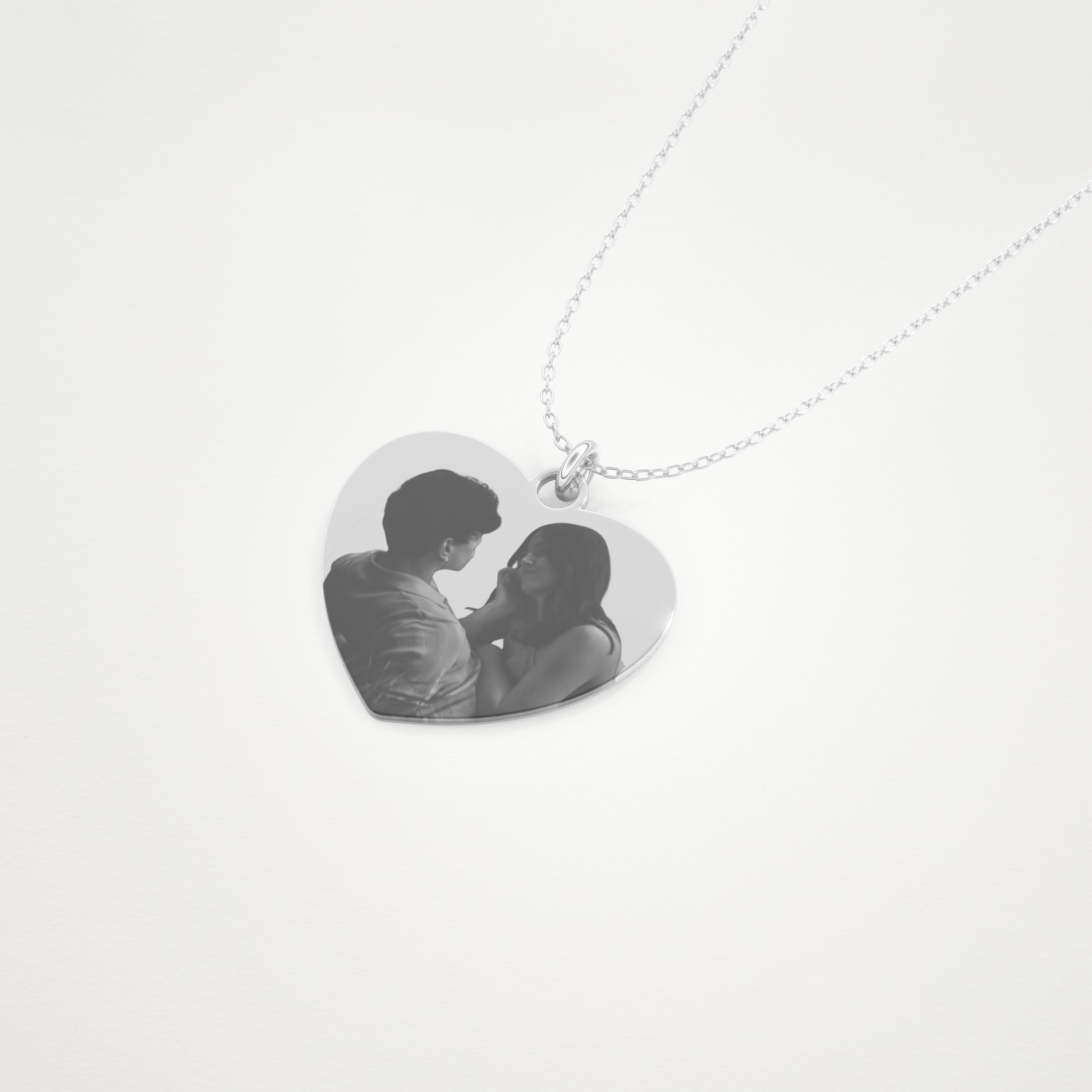 Custom Photo Printed Heart Shaped Pendant Necklace – 14K/18K Gold & 925 Silver 5