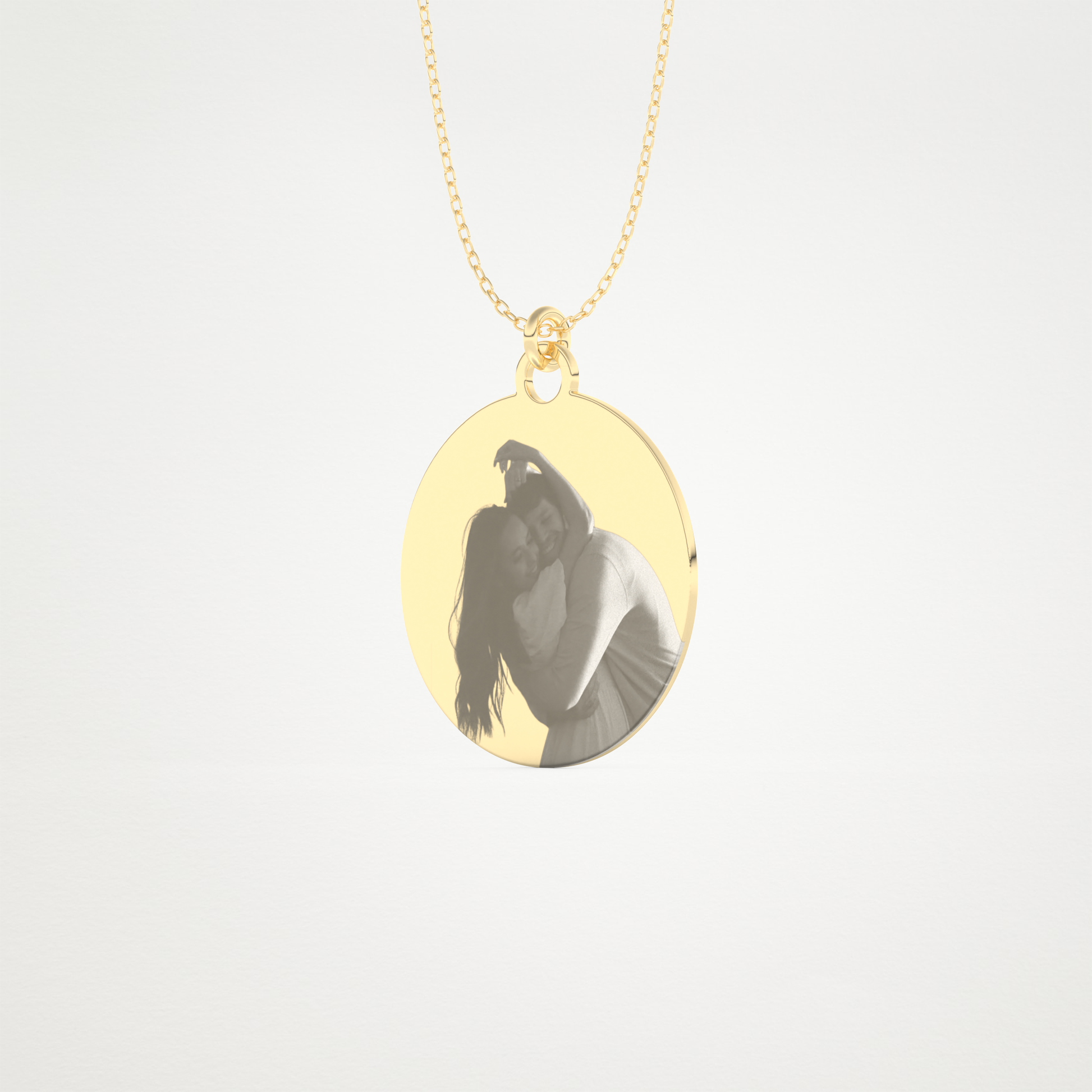 Custom Photo Printed Pendant Necklace – 14K/18K Gold & 925 Silver 7