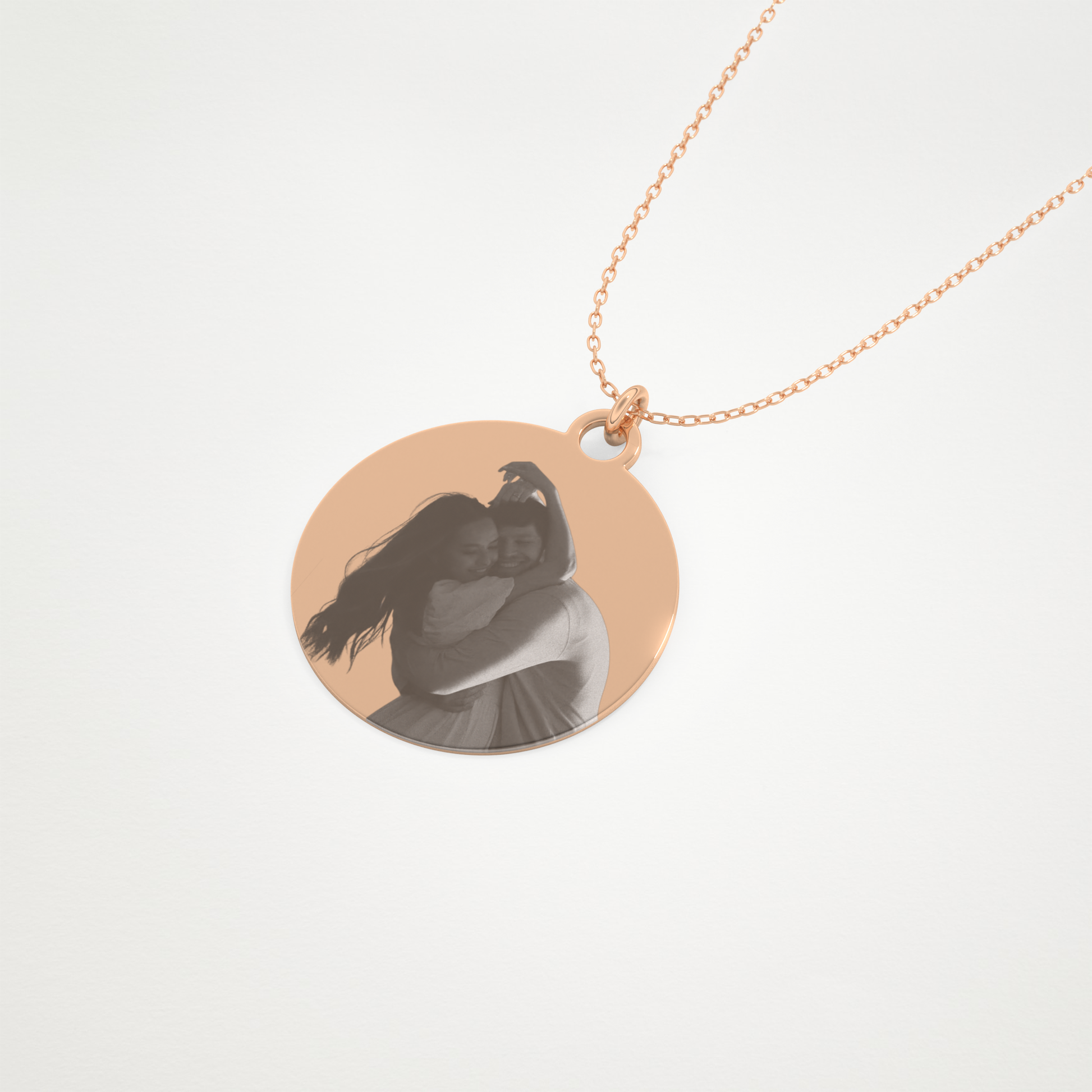 Custom Photo Printed Pendant Necklace – 14K/18K Gold & 925 Silver 15