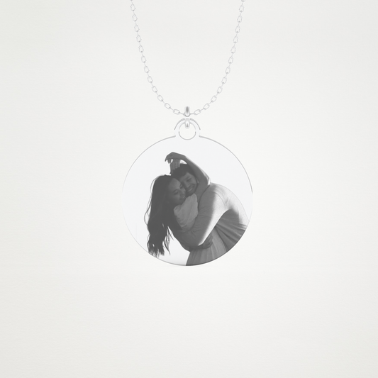 Custom Photo Printed Pendant Necklace – 14K/18K Gold & 925 Silver 1