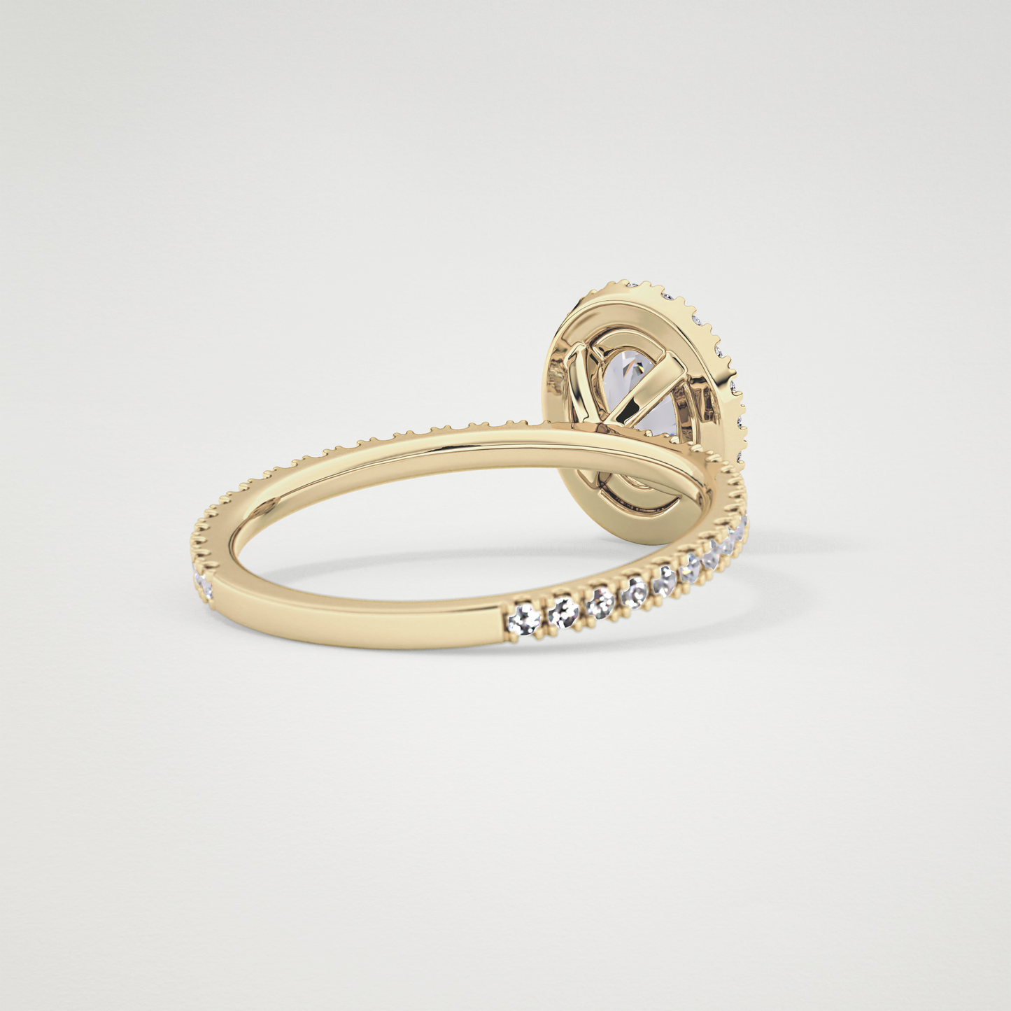 Oval Cut Moissanite Halo & Pave Engagement Ring – 0.91 CT Lab-Created Brilliance in 10K/14K/18K Gold
