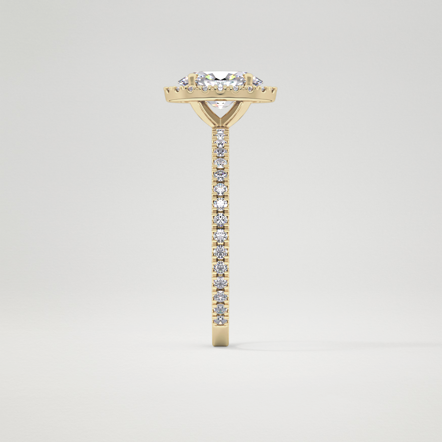 Oval Cut Moissanite Halo & Pave Engagement Ring – 0.91 CT Lab-Created Brilliance in 10K/14K/18K Gold