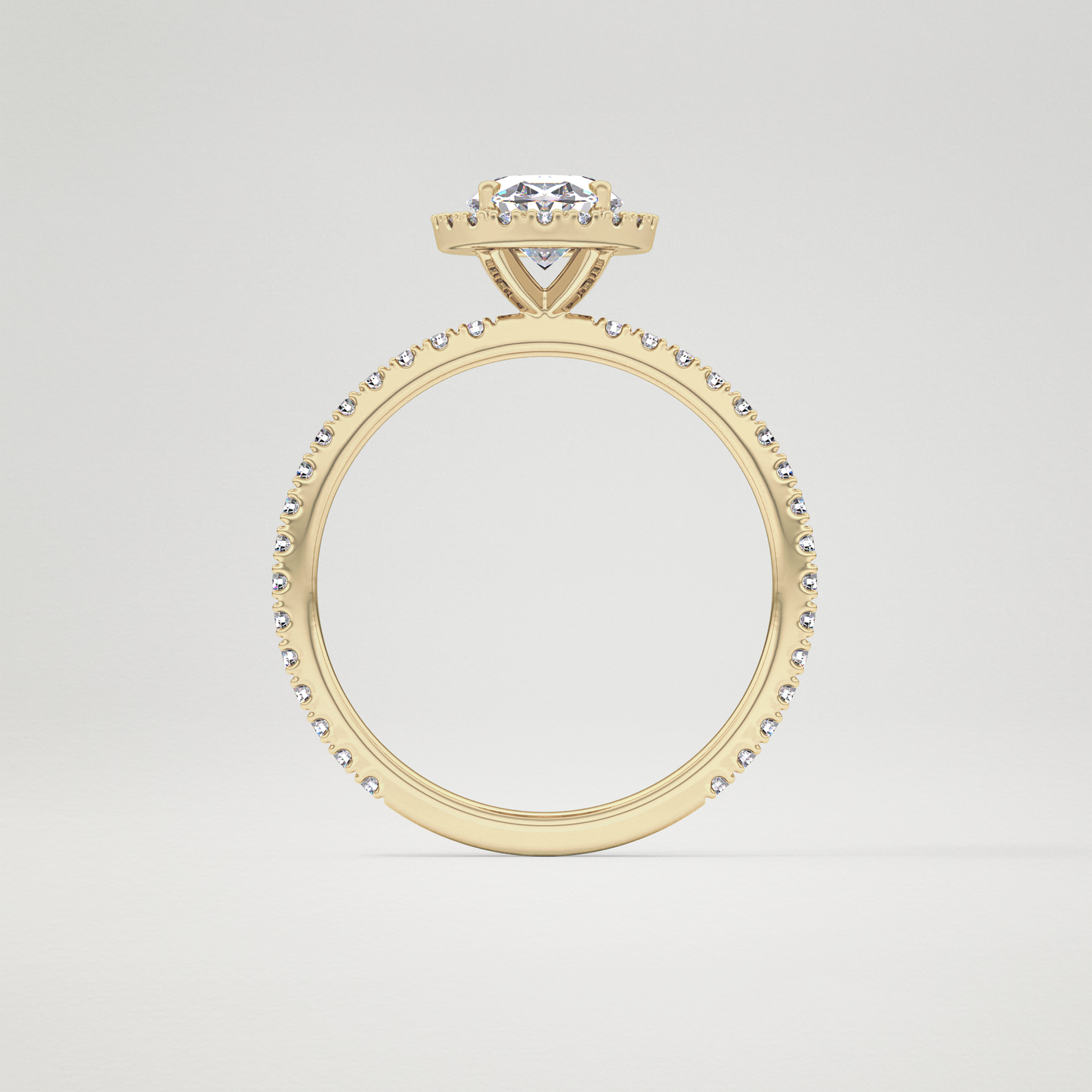 Oval Cut Moissanite Halo & Pave Engagement Ring – 0.91 CT Lab-Created Brilliance in 10K/14K/18K Gold