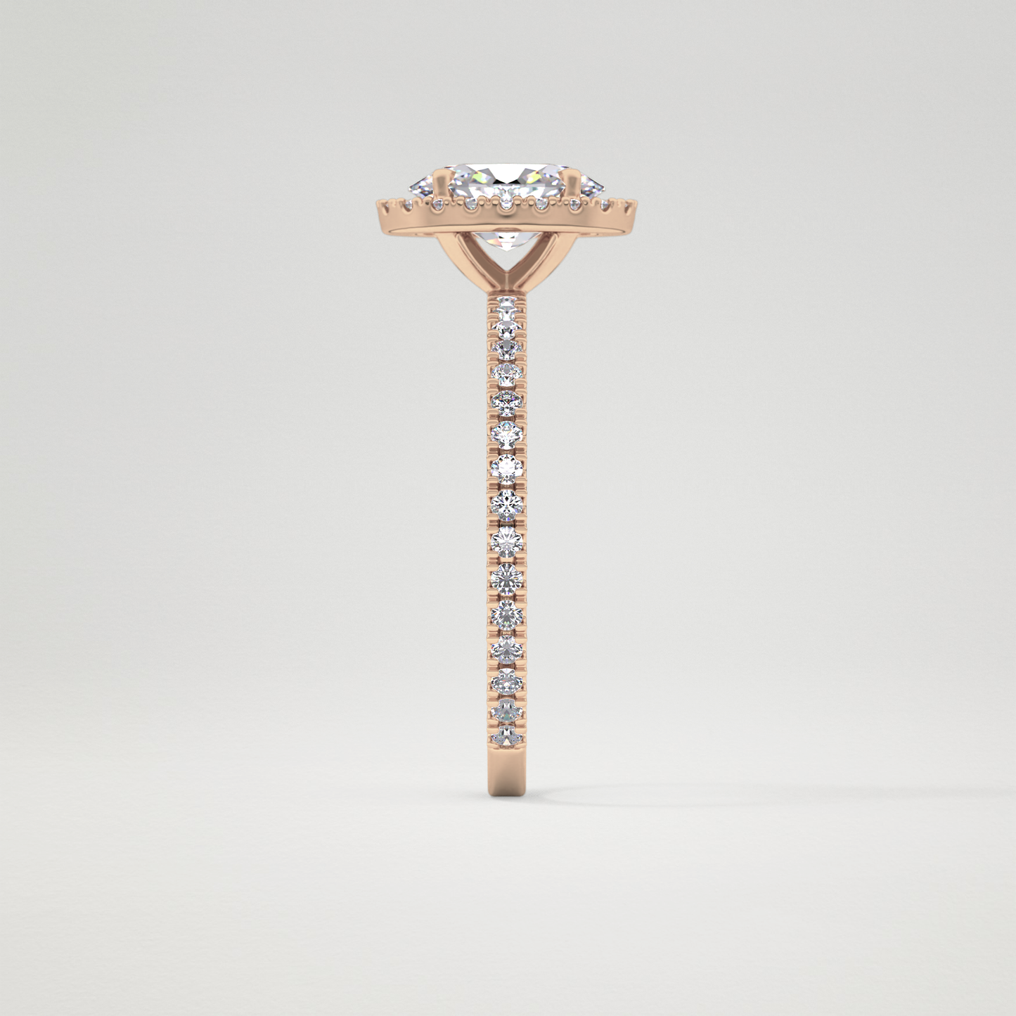Oval Cut Moissanite Halo & Pave Engagement Ring – 0.91 CT Lab-Created Brilliance in 10K/14K/18K Gold