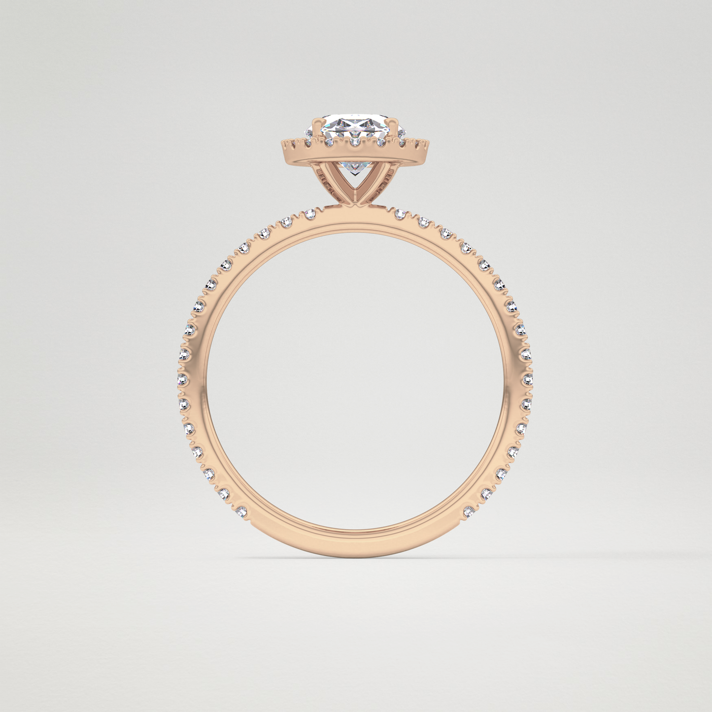 Oval Cut Moissanite Halo & Pave Engagement Ring – 0.91 CT Lab-Created Brilliance in 10K/14K/18K Gold