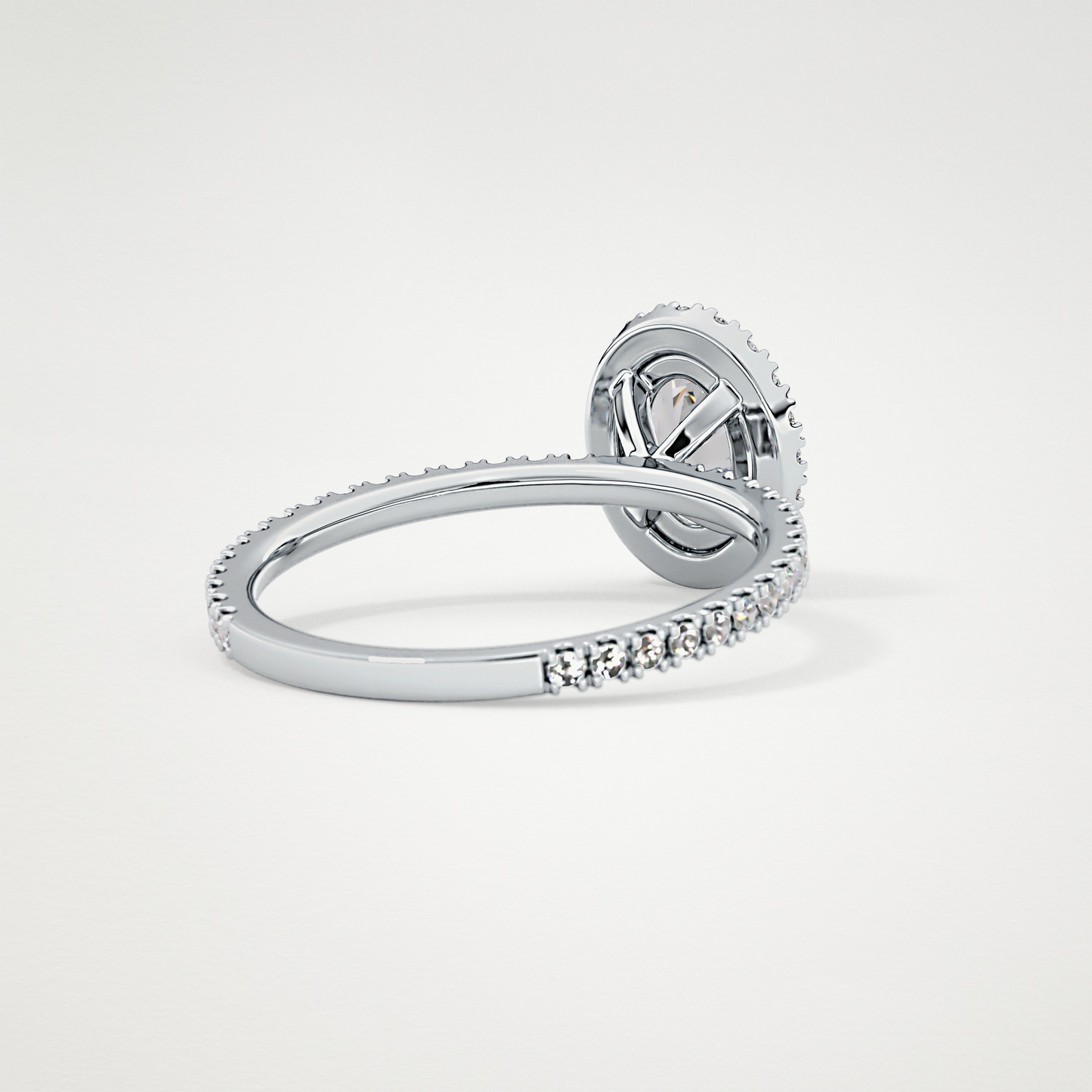 Oval Cut Moissanite Halo & Pave Engagement Ring – 0.91 CT Lab-Created Brilliance in 10K/14K/18K Gold