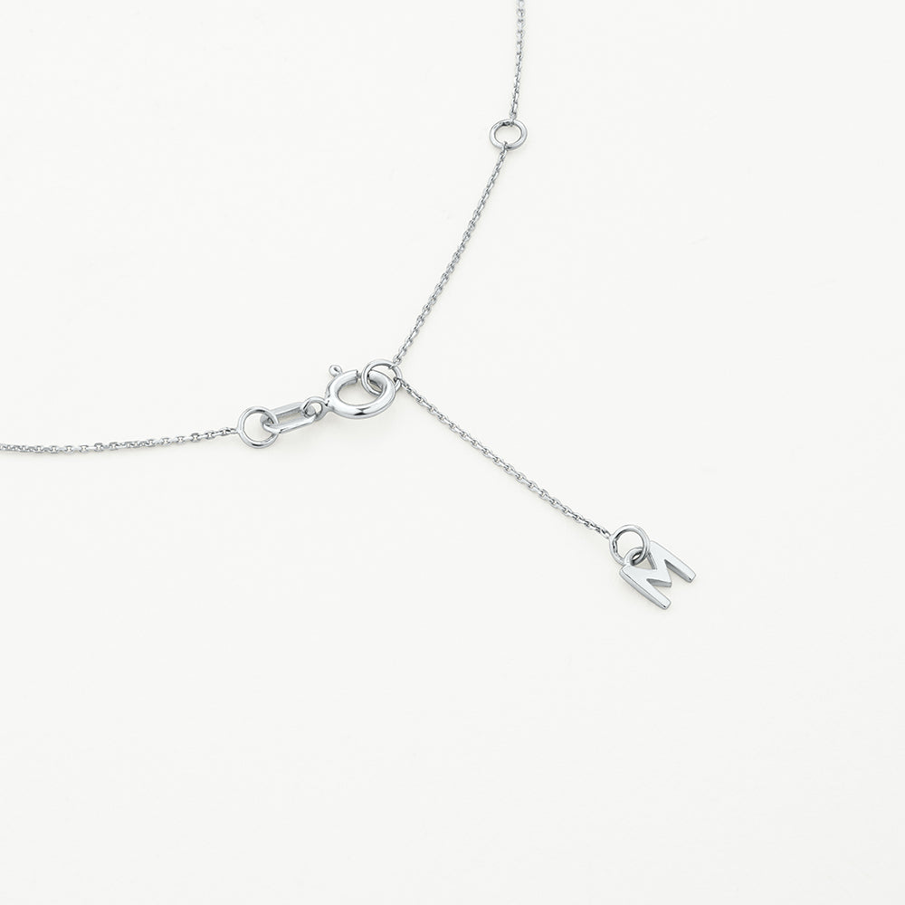 0.11 TCW Round Shaped Engravable Moissanite Necklace