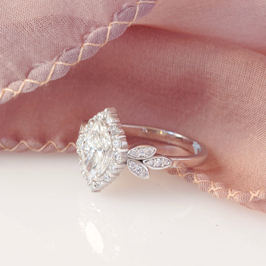 2.9 Carats Emerald Pave Styled Moissanite Engagement Ring