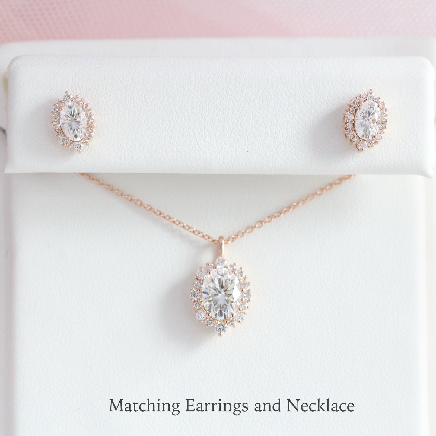 1.78 TCW Oval Moissanite Diamond Necklace in Solid Gold