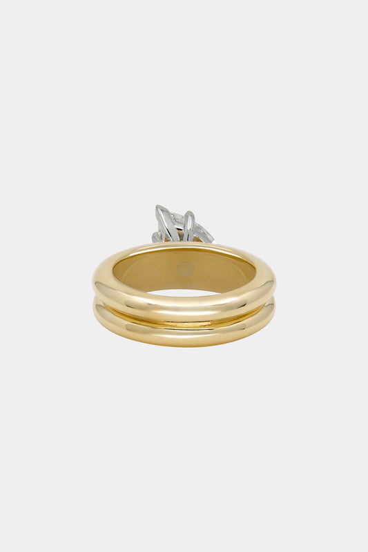 Marquise Shaped Three Stone Lab Grown Diamond Engagement Ring