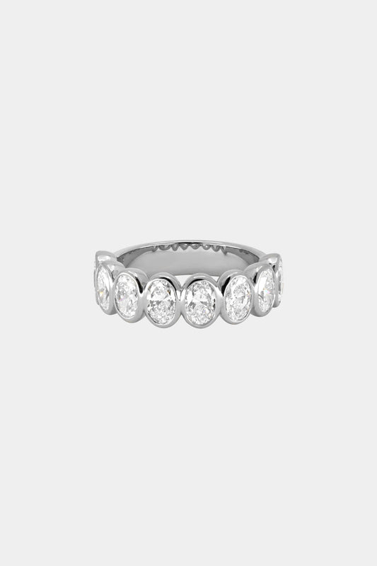 0.25 TCW Round Shaped Half Eternity Lab Grown Diamond Wedding Band