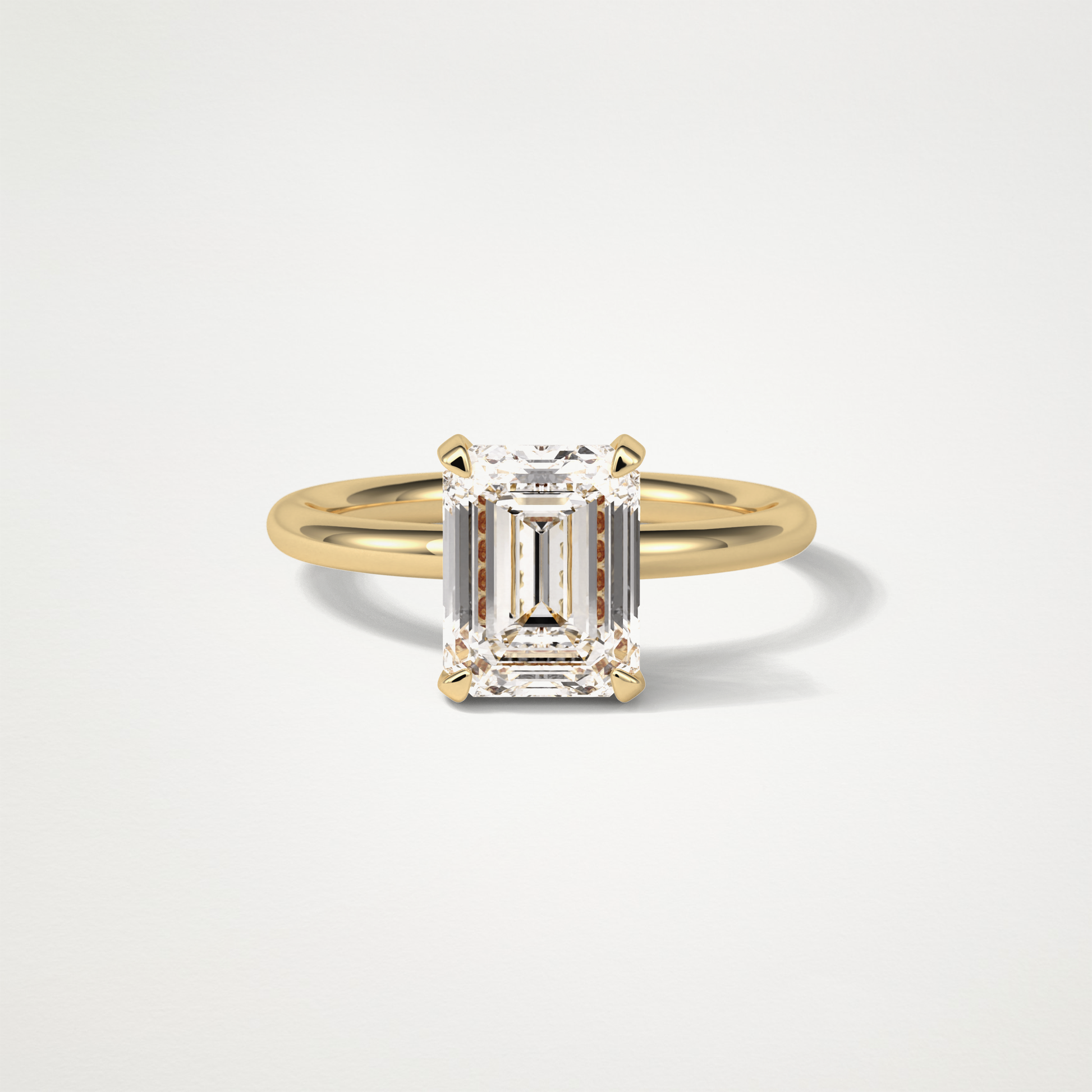 Emerald Hidden Halo Moissanite Engagement Ring – 2.3 CT Lab-Created Brilliance in 10K/14K/18K Gold