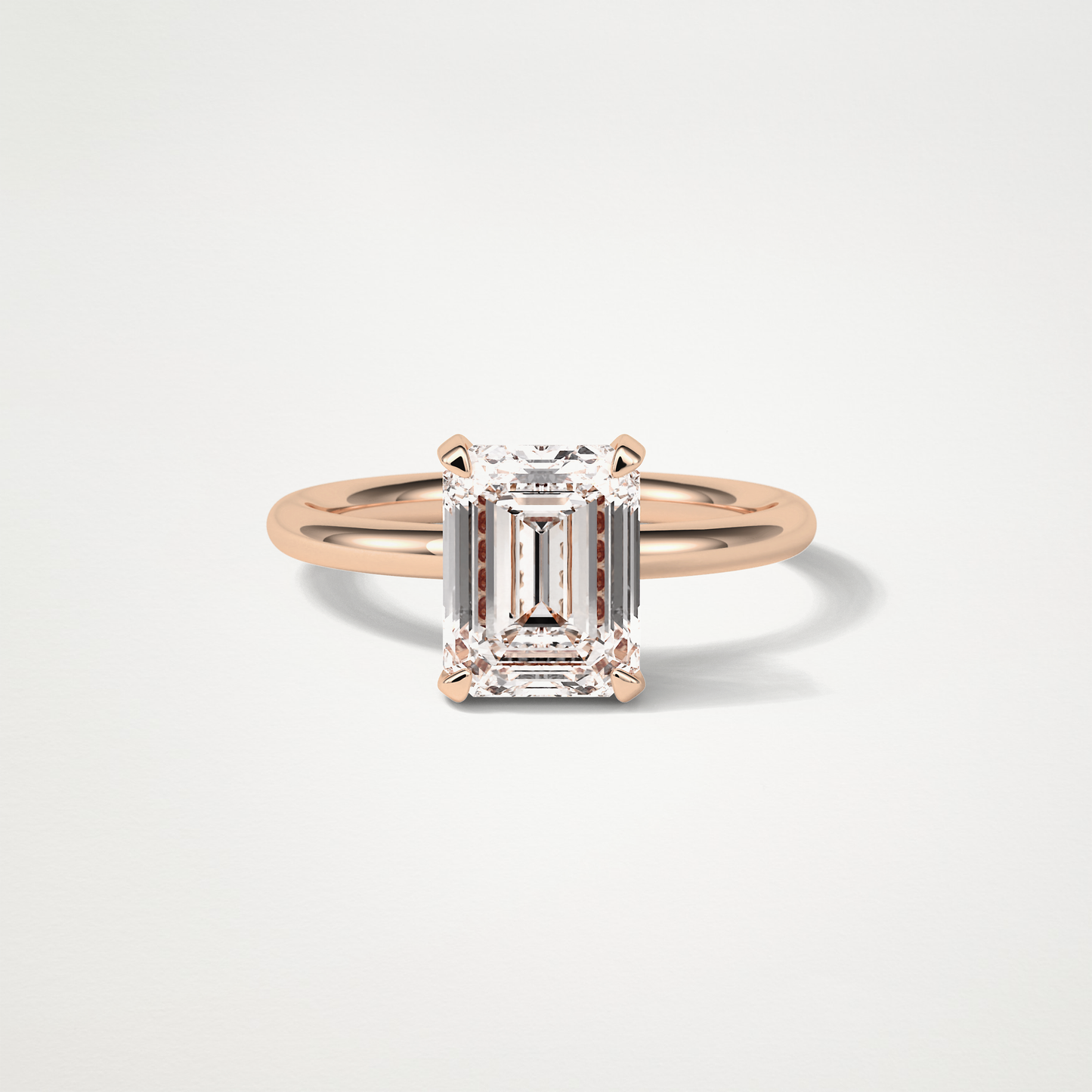 Emerald Hidden Halo Moissanite Engagement Ring – 2.3 CT Lab-Created Brilliance in 10K/14K/18K Gold