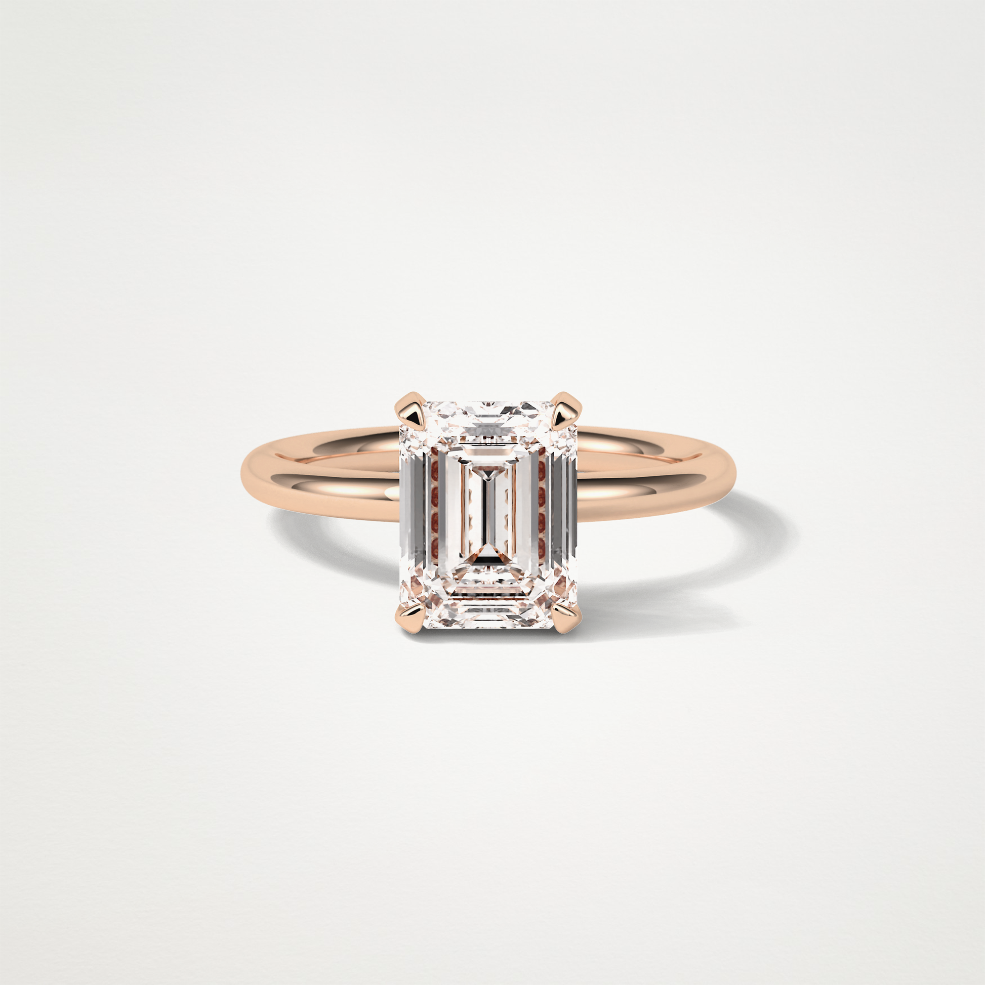 Emerald Hidden Halo Moissanite Engagement Ring – 2.3 CT Lab-Created Brilliance in 10K/14K/18K Gold