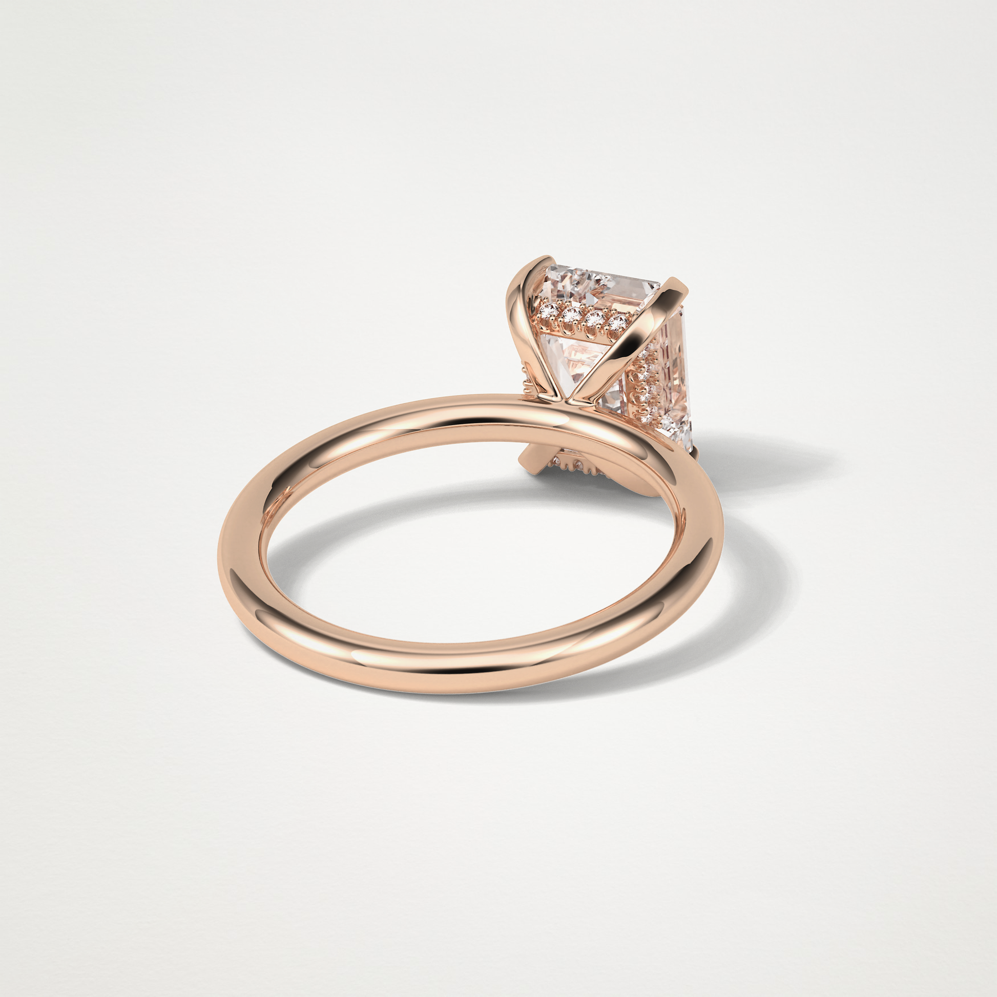 Emerald Hidden Halo Moissanite Engagement Ring – 2.3 CT Lab-Created Brilliance in 10K/14K/18K Gold