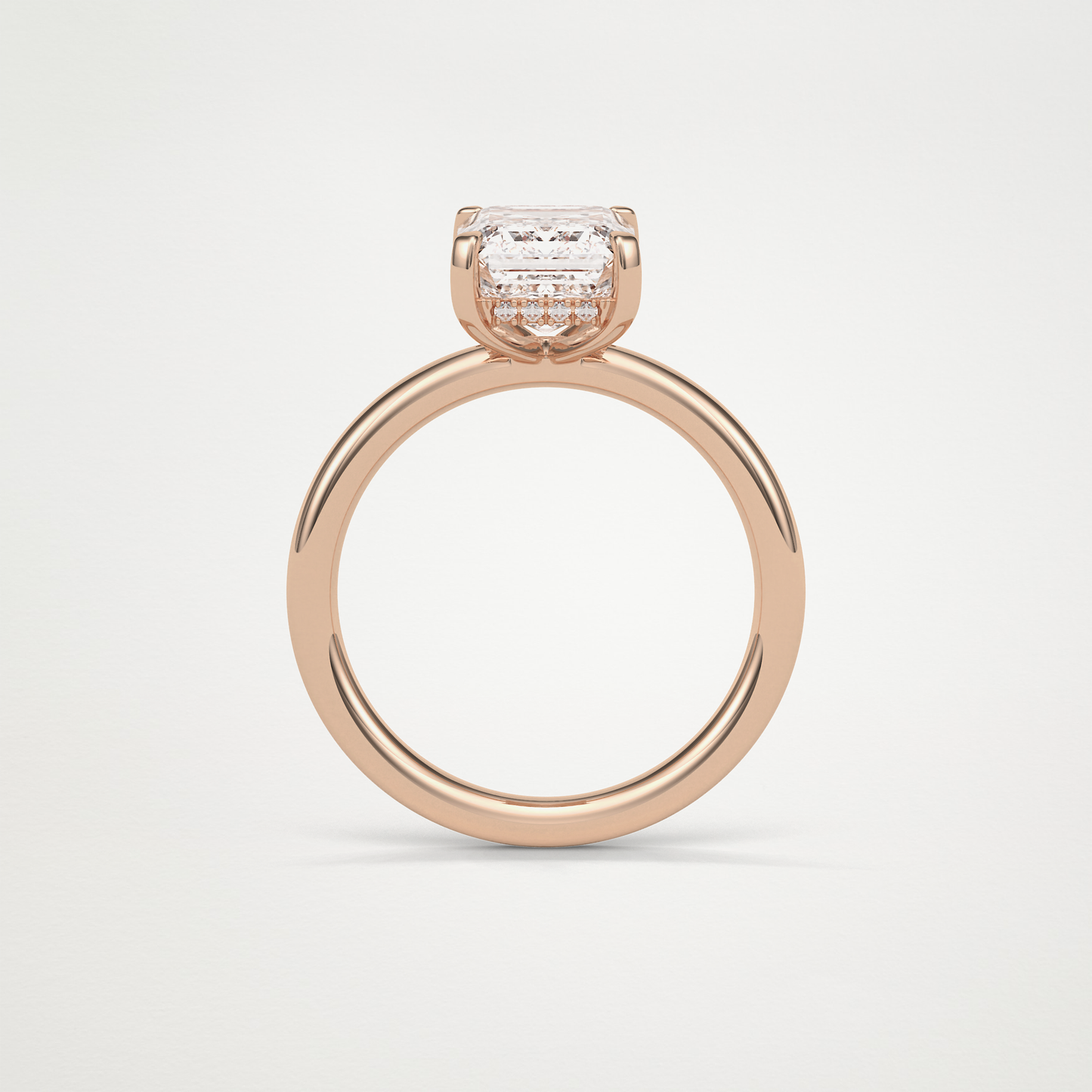 Emerald Hidden Halo Moissanite Engagement Ring – 2.3 CT Lab-Created Brilliance in 10K/14K/18K Gold