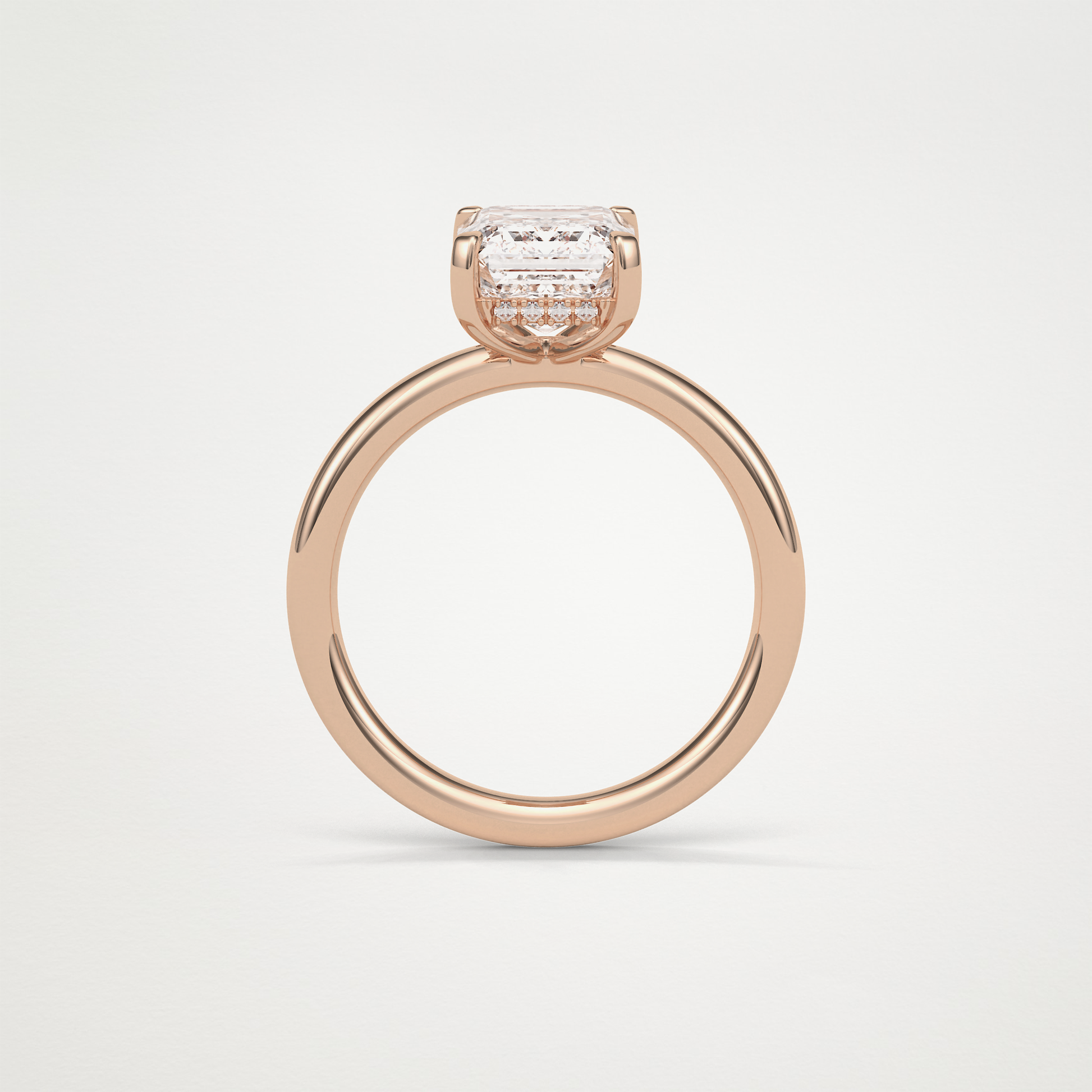 Emerald Hidden Halo Moissanite Engagement Ring – 2.3 CT Lab-Created Brilliance in 10K/14K/18K Gold