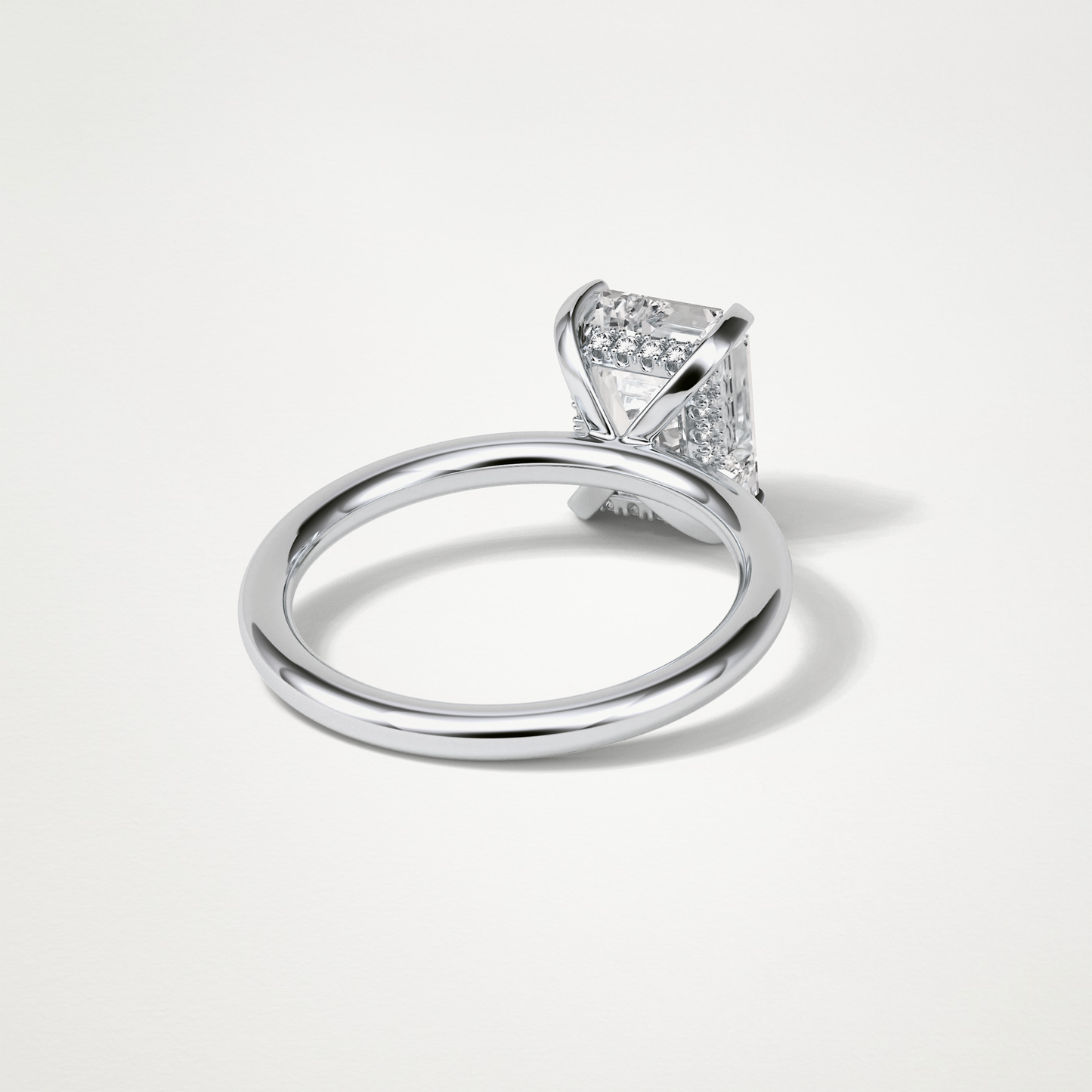 Emerald Hidden Halo Moissanite Engagement Ring – 2.3 CT Lab-Created Brilliance in 10K/14K/18K Gold