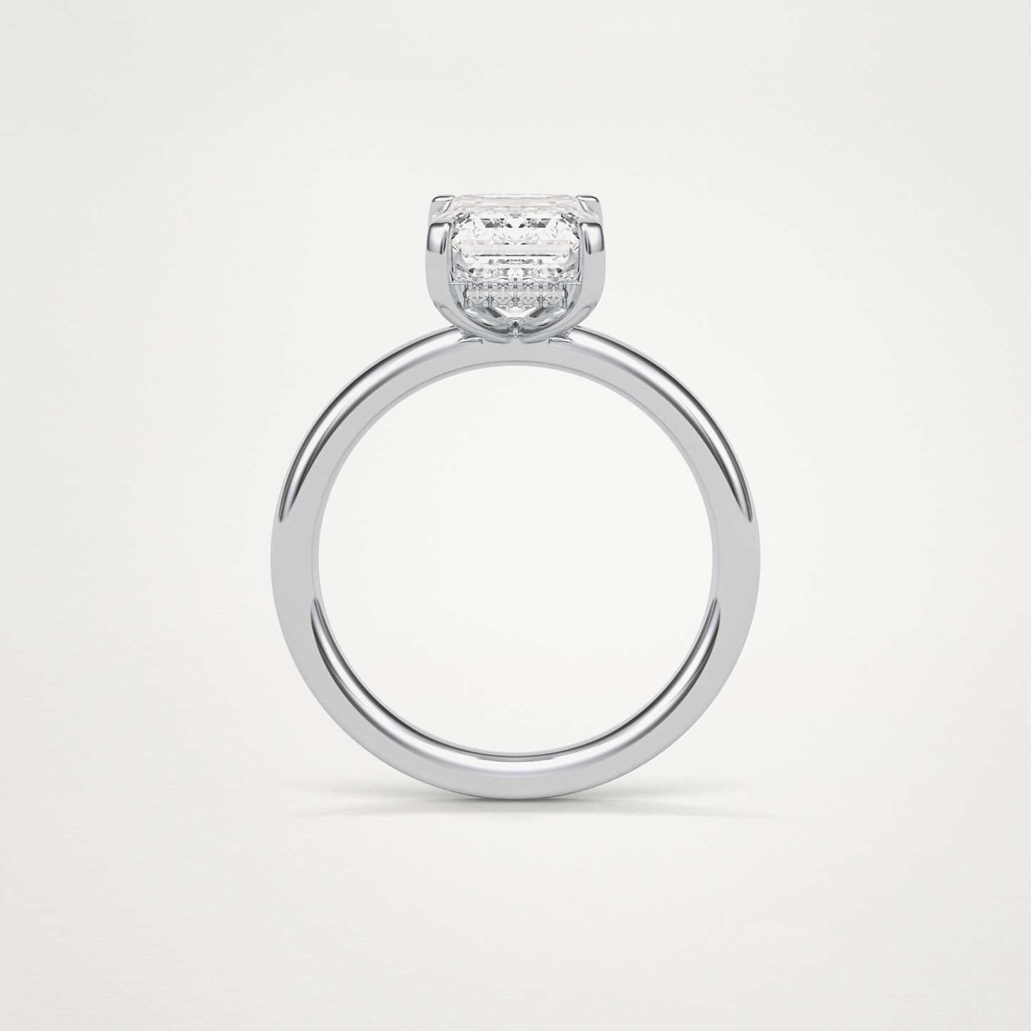 Emerald Hidden Halo Moissanite Engagement Ring – 2.3 CT Lab-Created Brilliance in 10K/14K/18K Gold