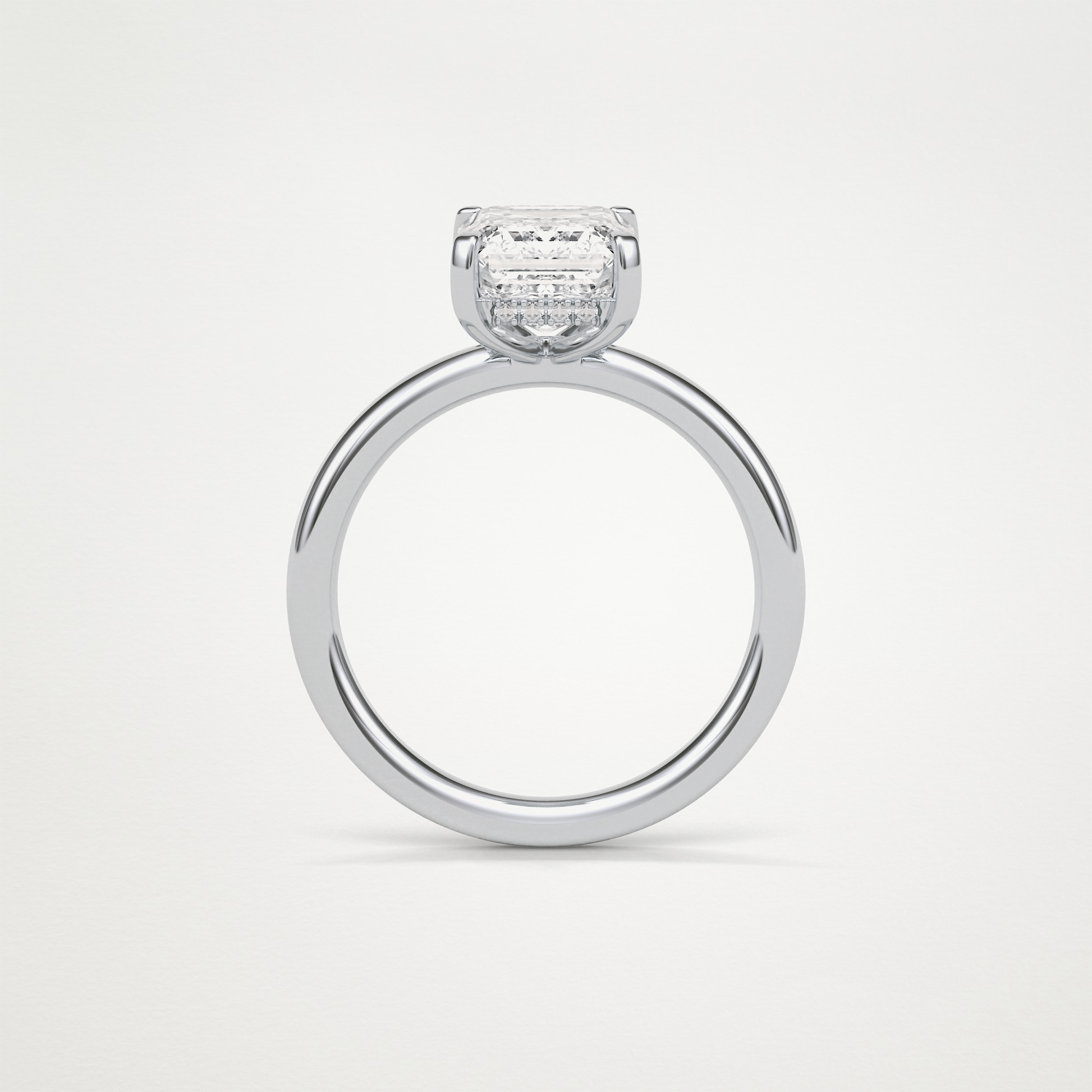 Emerald Hidden Halo Moissanite Engagement Ring – 2.3 CT Lab-Created Brilliance in 10K/14K/18K Gold