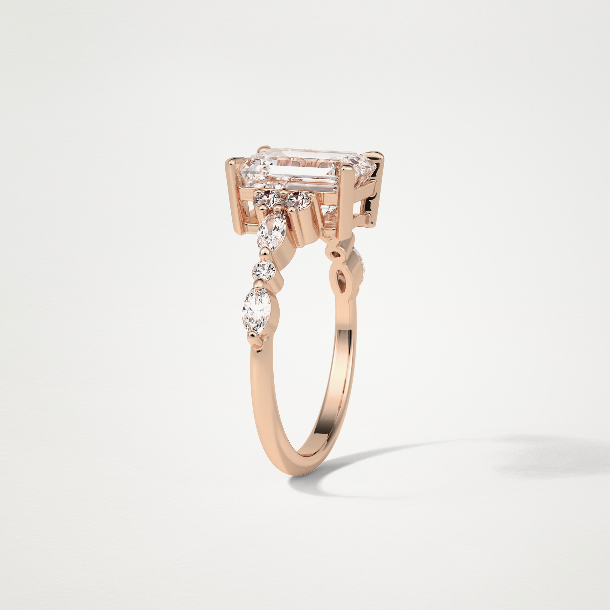 Emerald Cluster & Pave Moissanite Engagement Ring – 2.3 CT Lab-Created Brilliance in 10K/14K/18K Gold