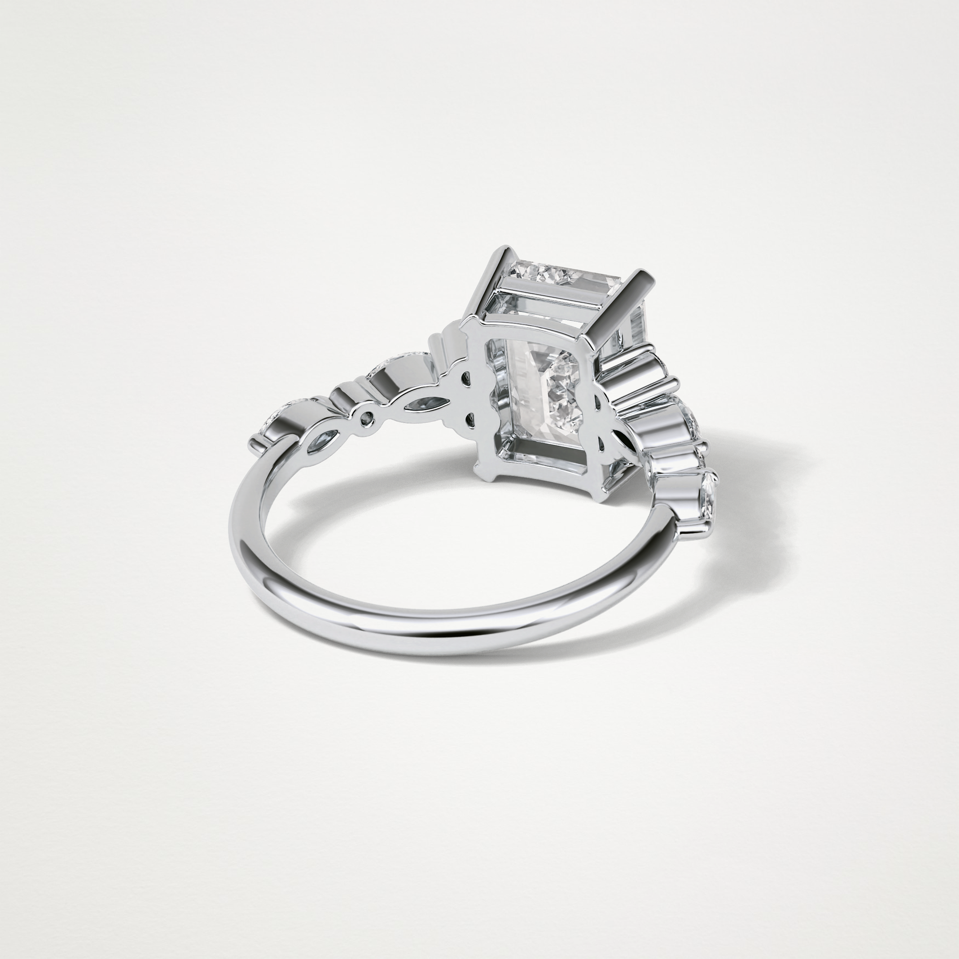 Emerald Cluster & Pave Moissanite Engagement Ring – 2.3 CT Lab-Created Brilliance in 10K/14K/18K Gold